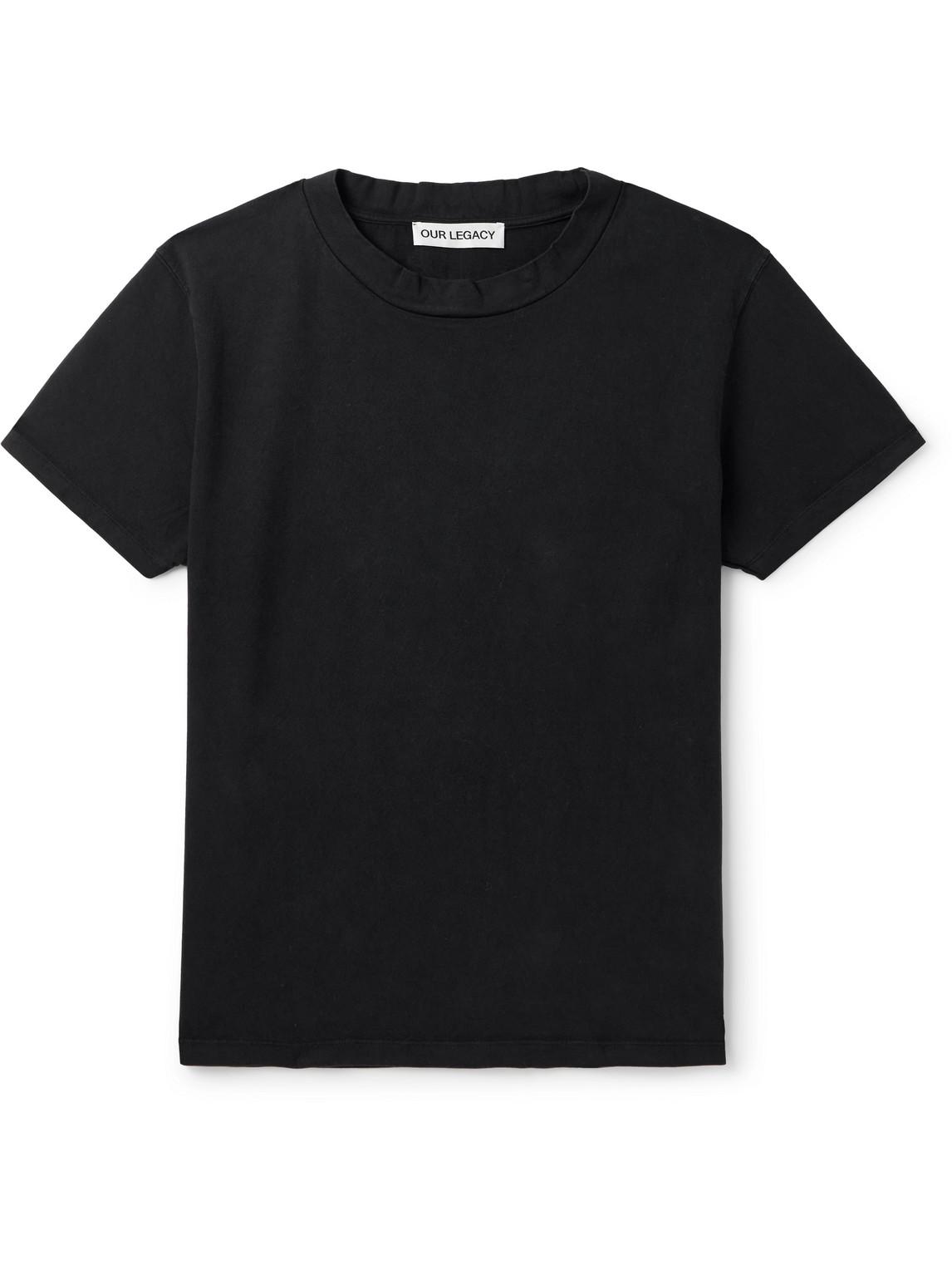 OUR LEGACY Crew Neck Cotton T-shirt In Washedblackbandjersey Product Image