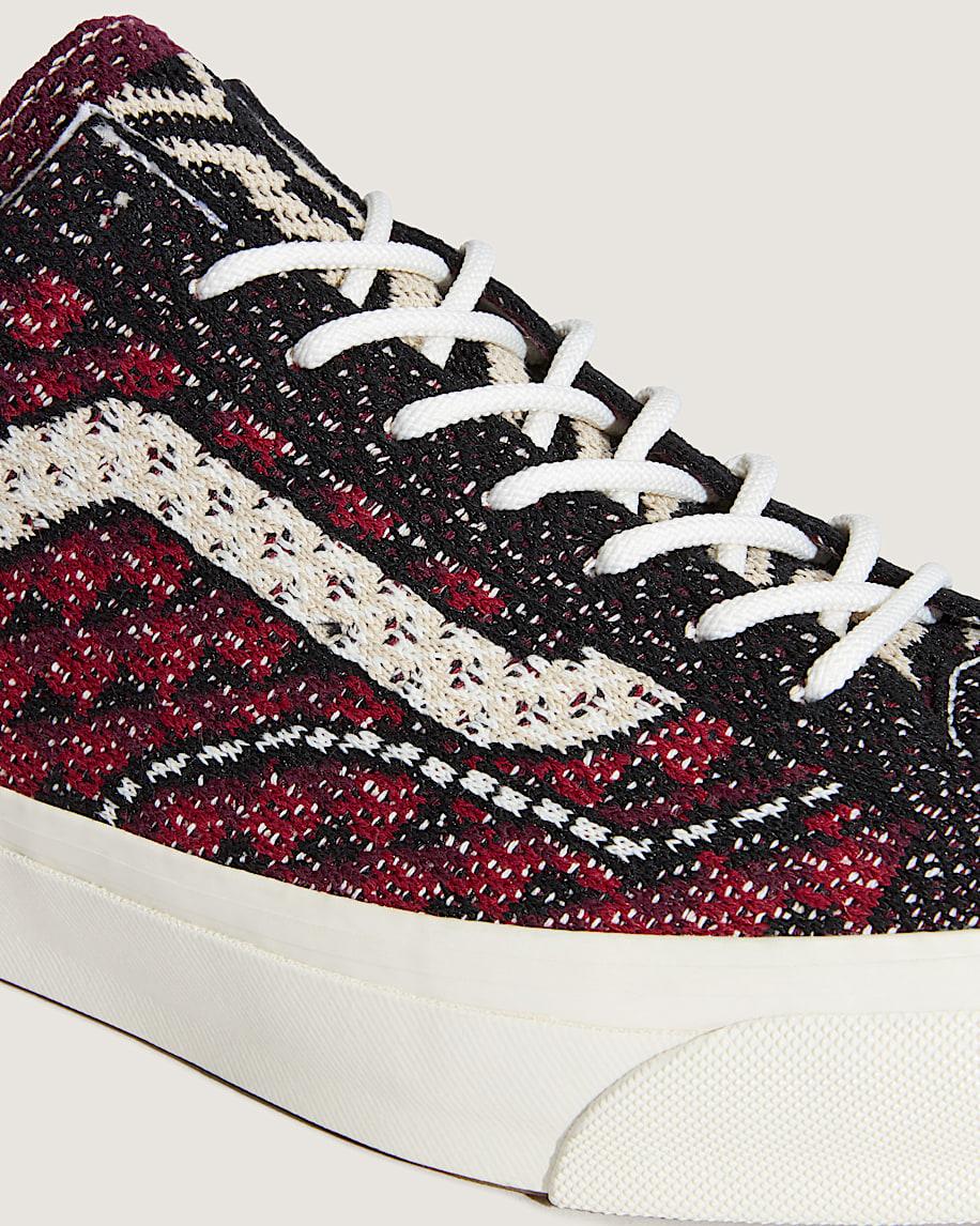 Premium Old Skool Shoe in Geo Check Bordeaux Red| Vans US Product Image