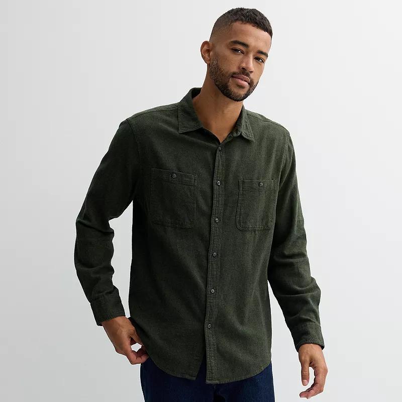 Men's Sonoma Goods For Life® Supersoft Flannel Button-Down Shirt,  Product Image