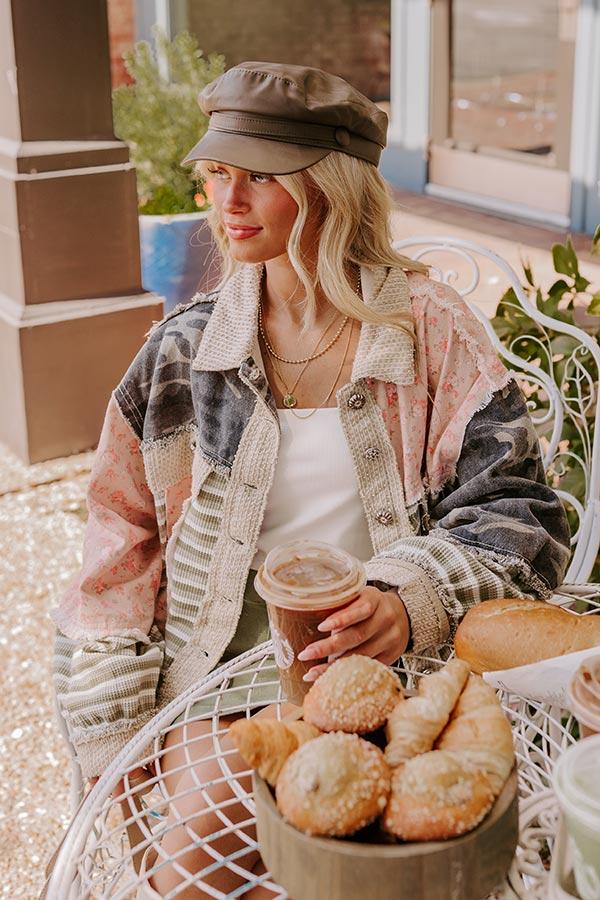 Uptown Chic Faux Leather Cabbie Hat in Cinnamon Product Image