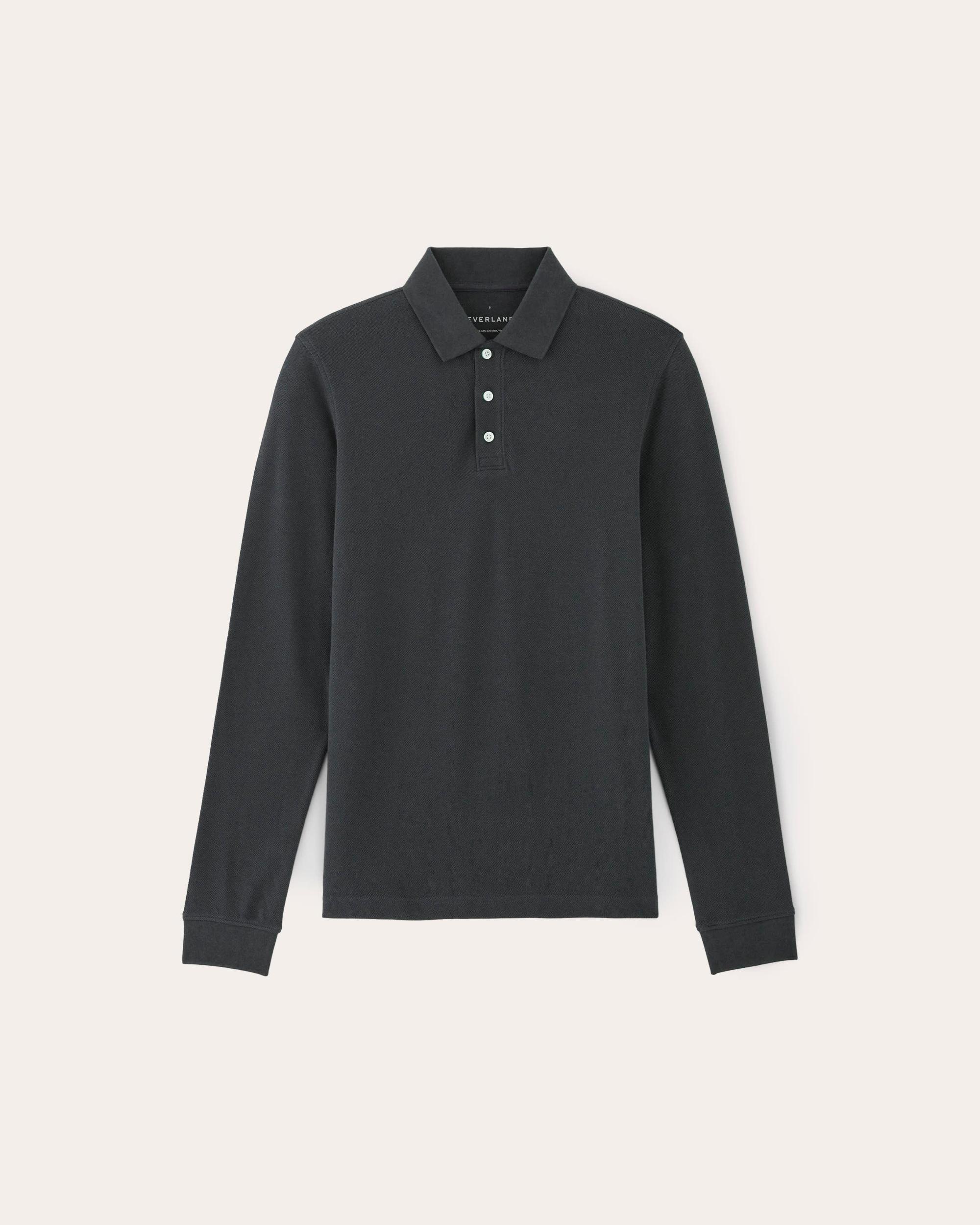 Mens Long-Sleeve Pique Polo T-Shirt by Everlane Product Image