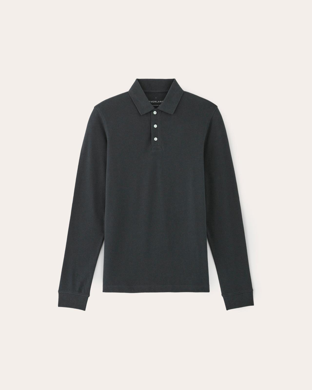 Mens Long-Sleeve Pique Polo T-Shirt by Everlane Product Image