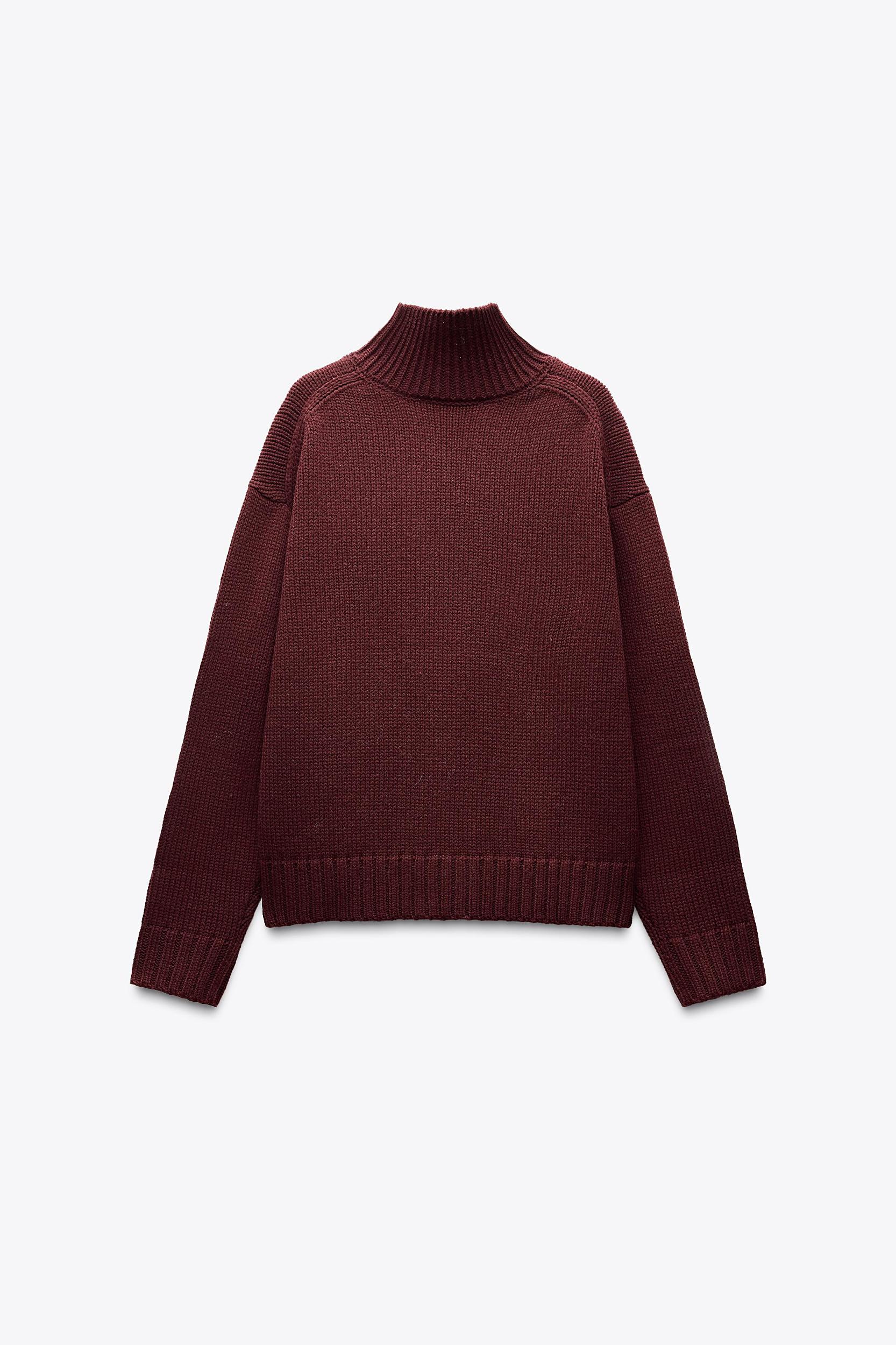 HIGH COLLAR KNIT SWEATER Product Image