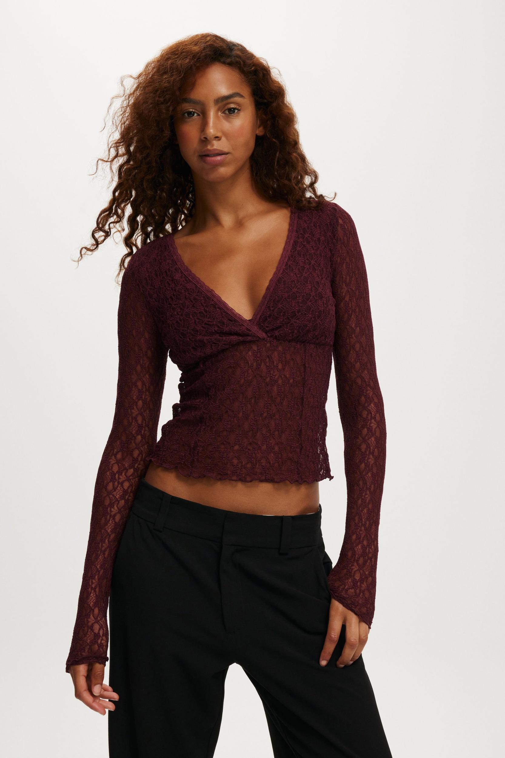 Zoey Cross Front V Neck Long Sleeve Product Image