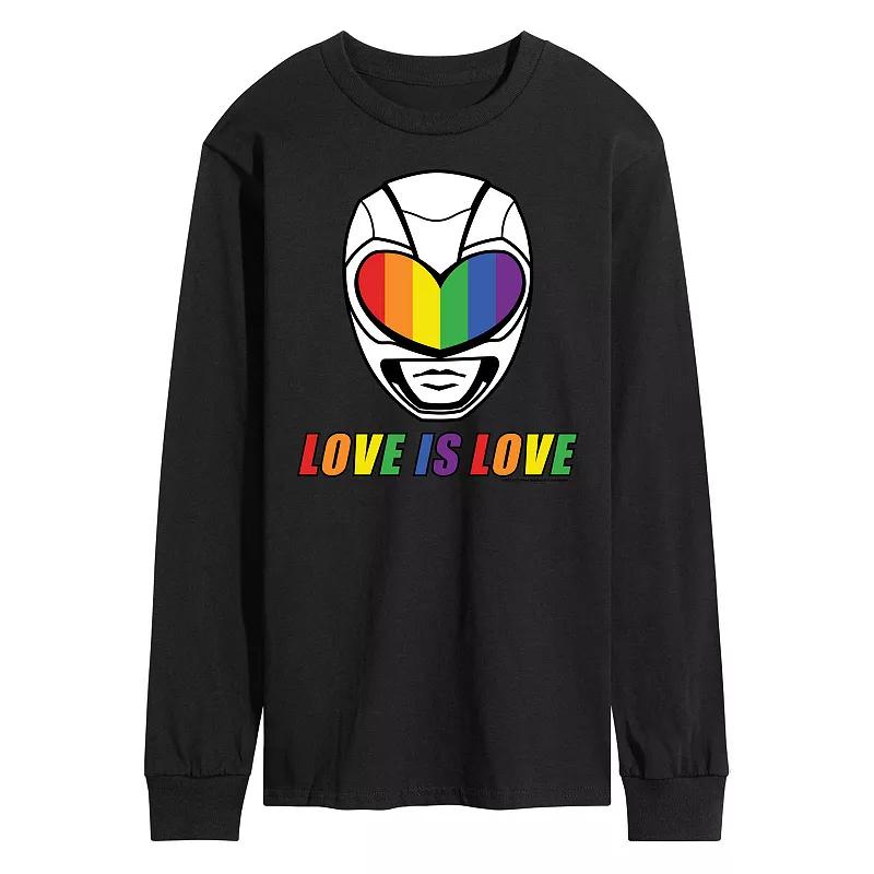 Men's Power Rangers Love Is Love Long Sleeve Graphic Tee,  Product Image