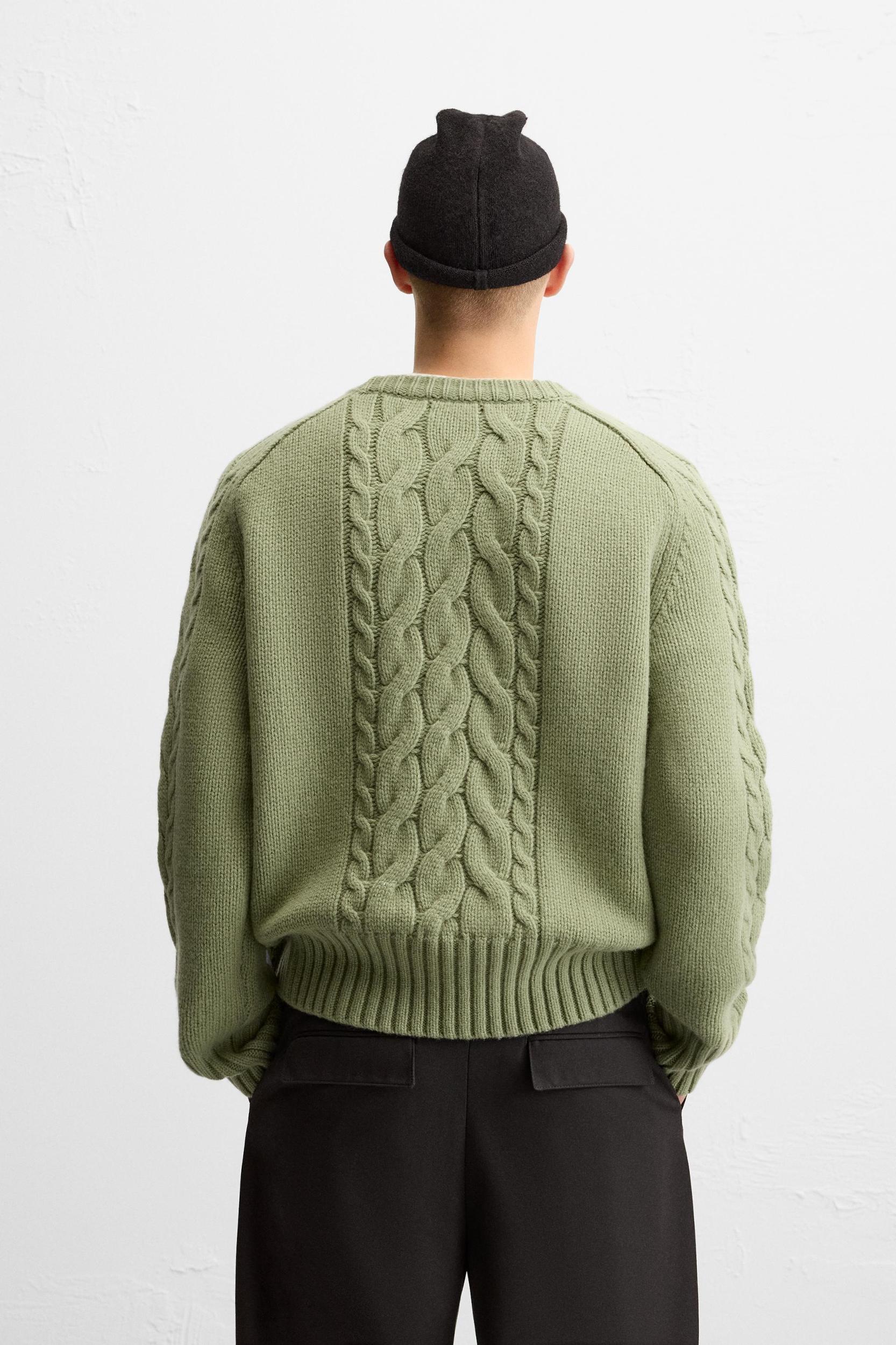 TEXTURED CABLE KNIT SWEATER Product Image