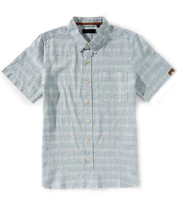 Dakota Grizzly Nate Short Sleeve Windowpane Plaid Woven Shirt Product Image