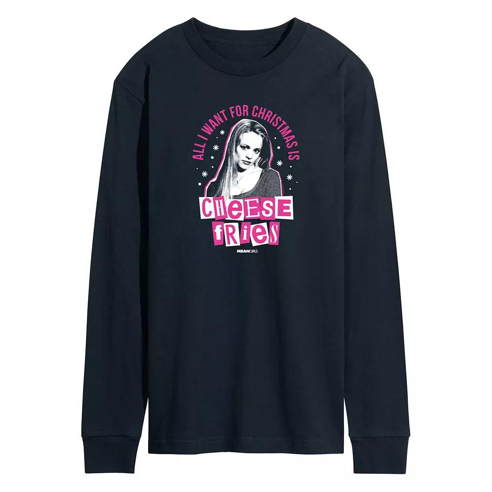 Men's Mean Girls Christmas Cheese Fries Long Sleeve Graphic Tee,  Product Image