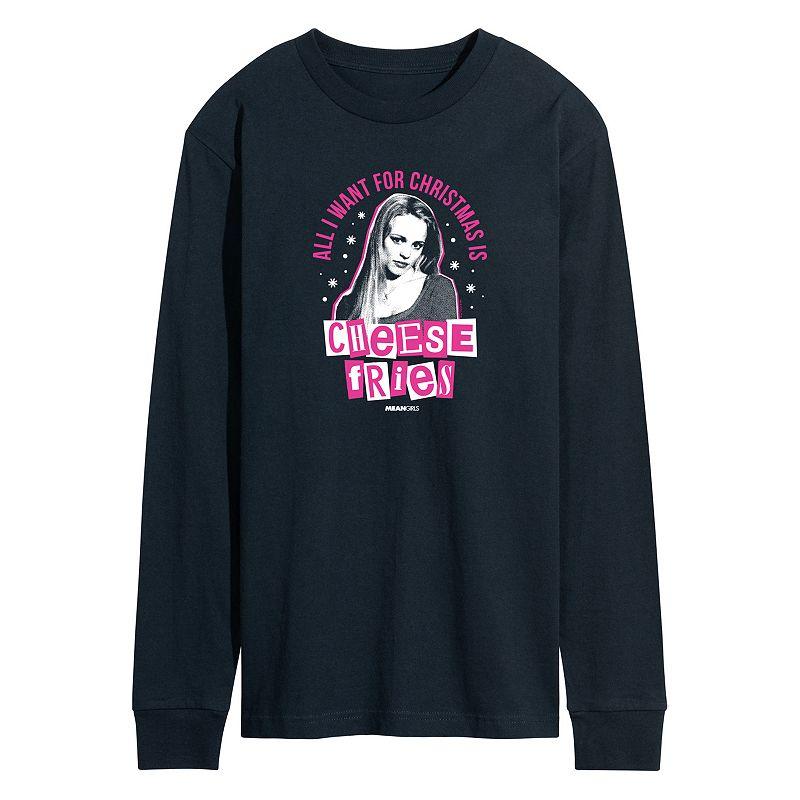 Men's Mean Girls Christmas Cheese Fries Long Sleeve Graphic Tee,  Product Image