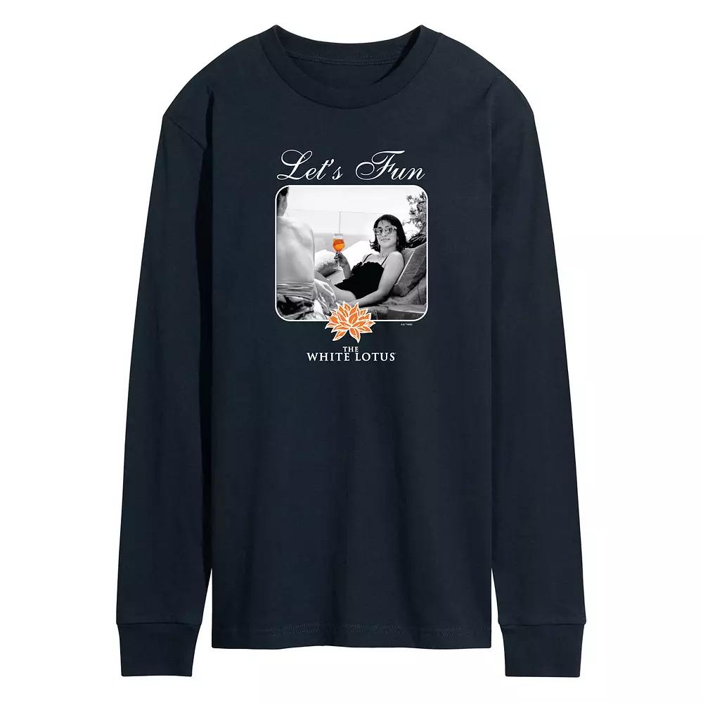Men's White Lotus Let's Fun Long Sleeve Graphic Tee,  Product Image