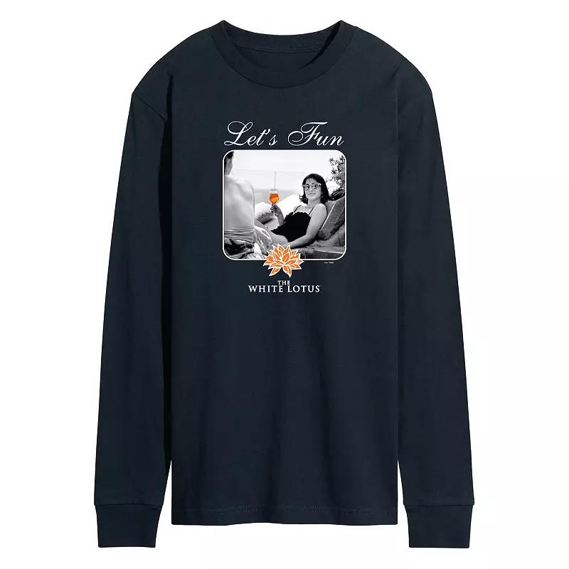 Men's White Lotus Let's Fun Long Sleeve Graphic Tee,  Product Image