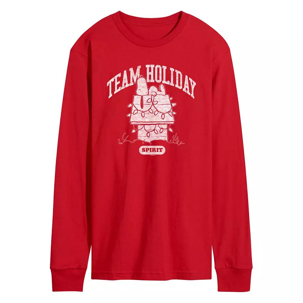 Men's Peanuts Team Holiday Spirit Long Sleeve Graphic Tee,  Product Image