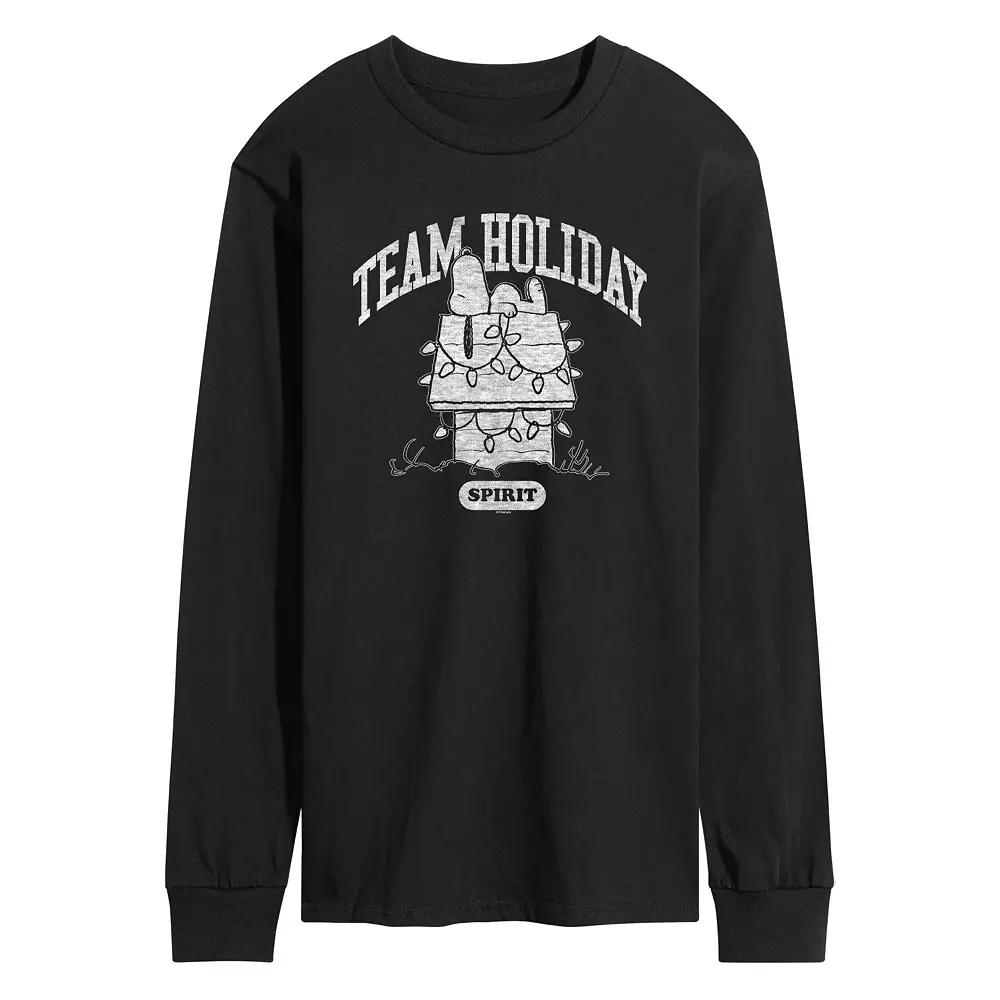 Men's Peanuts Team Holiday Spirit Long Sleeve Graphic Tee,  Product Image