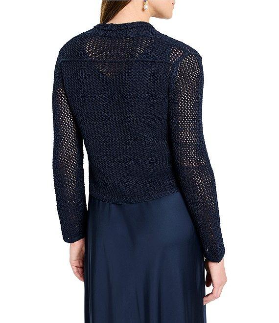 NIC + ZOE Open Mesh Knit Cocoon Open Front Long Sleeve Cardigan Product Image