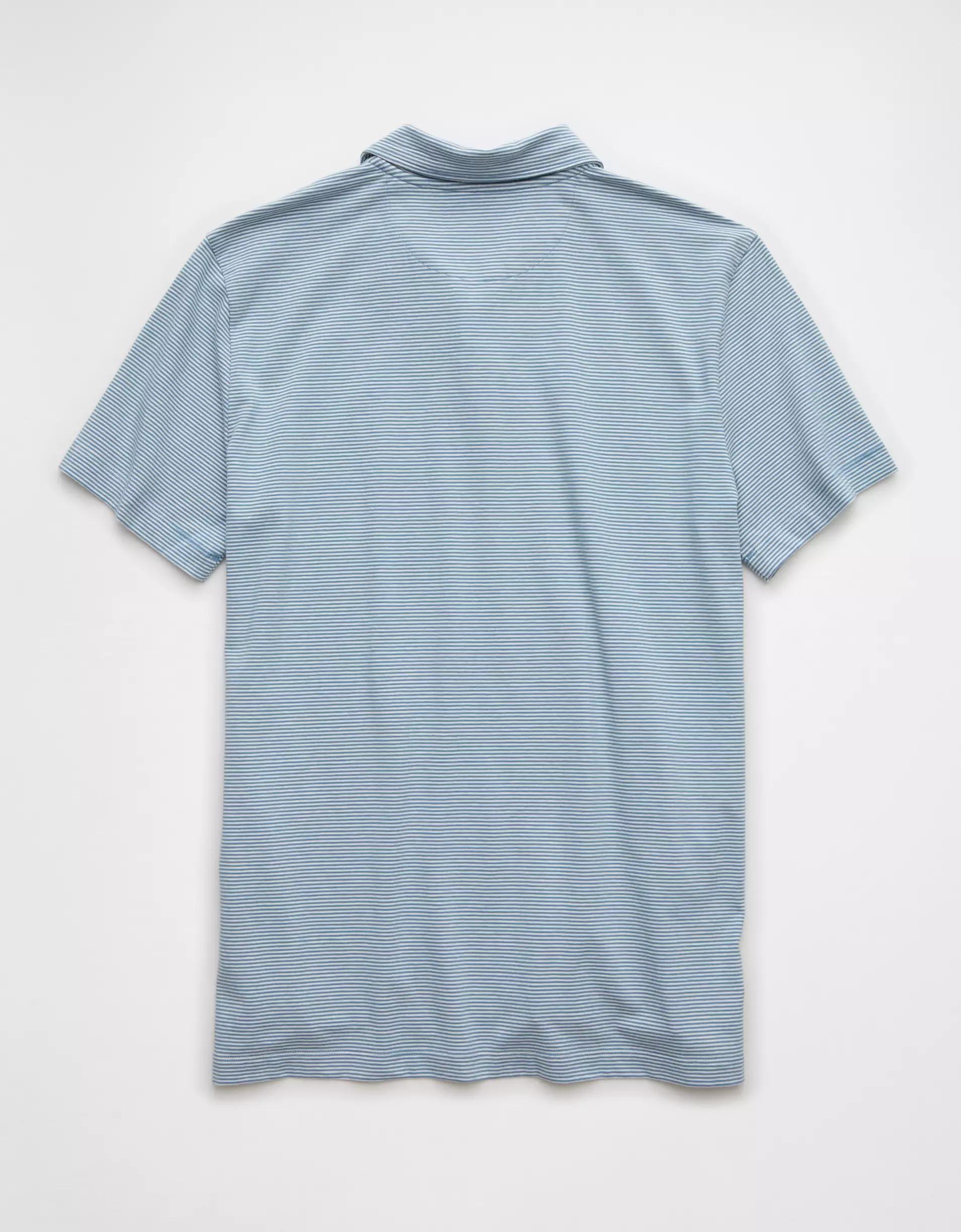 AE 24/7 Club Logo Striped Polo Shirt Product Image