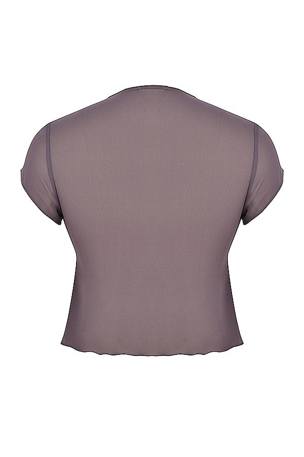Maia  dark mauve tie front top Product Image