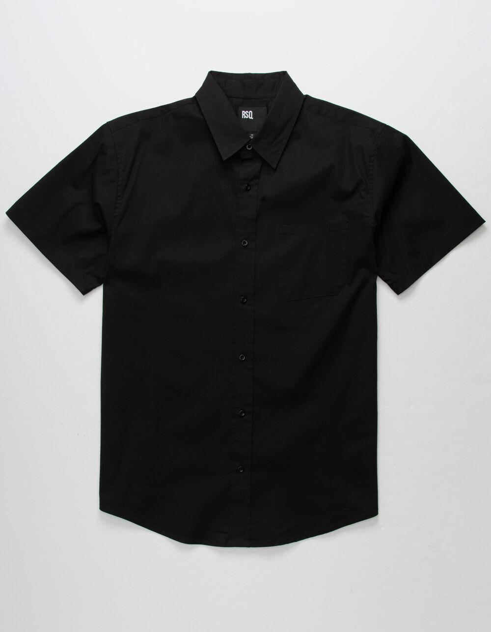 RSQ Mens Solid Button Up Shirt - BLACK Product Image