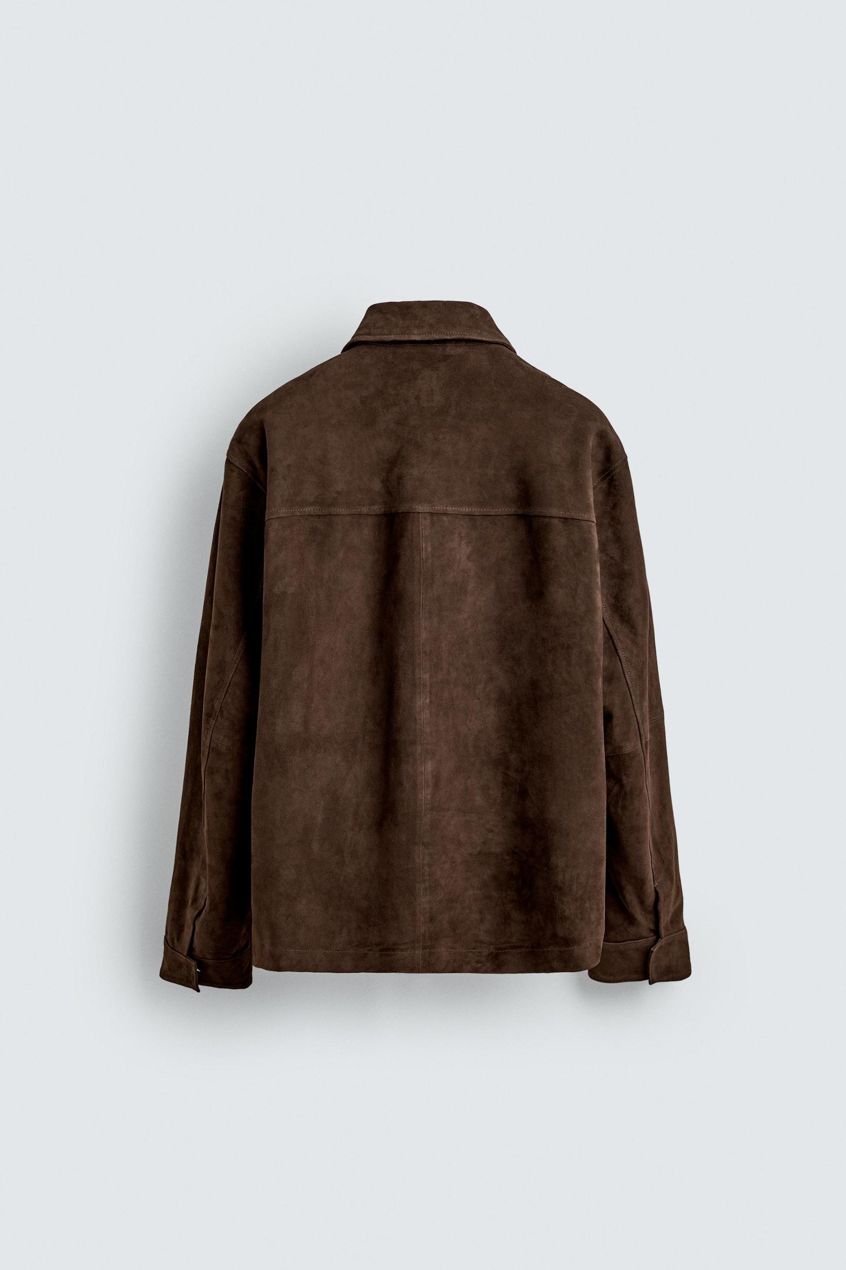 SUEDE LEATHER POCKET OVERSHIRT Product Image