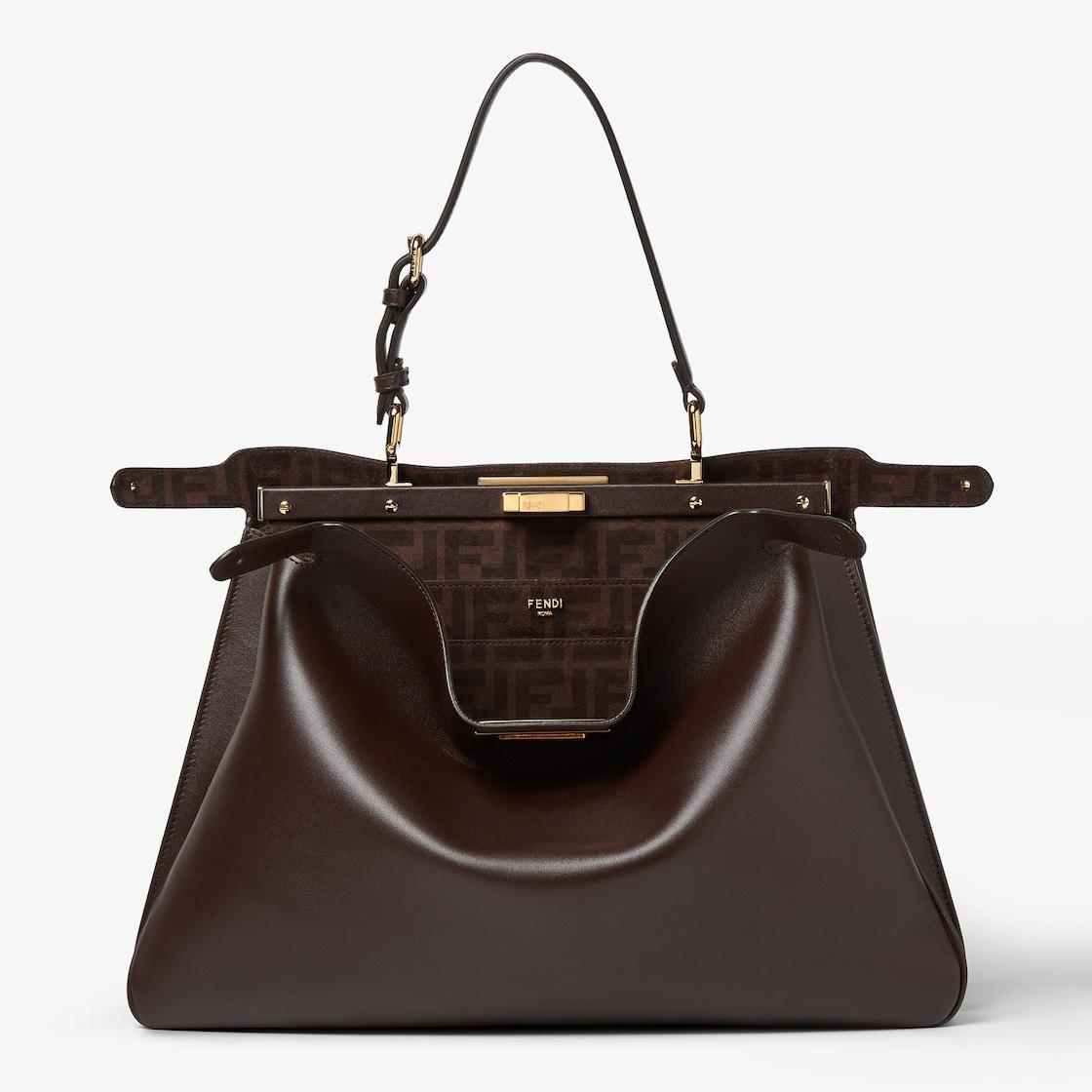 Peekaboo Soft LargeDark brown leather bag Product Image