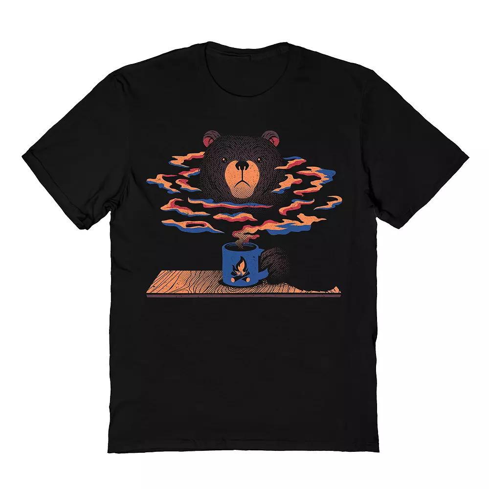 Men's Tobe Fonseca Bear Having Coffee Tee, Size: Large, Black Product Image
