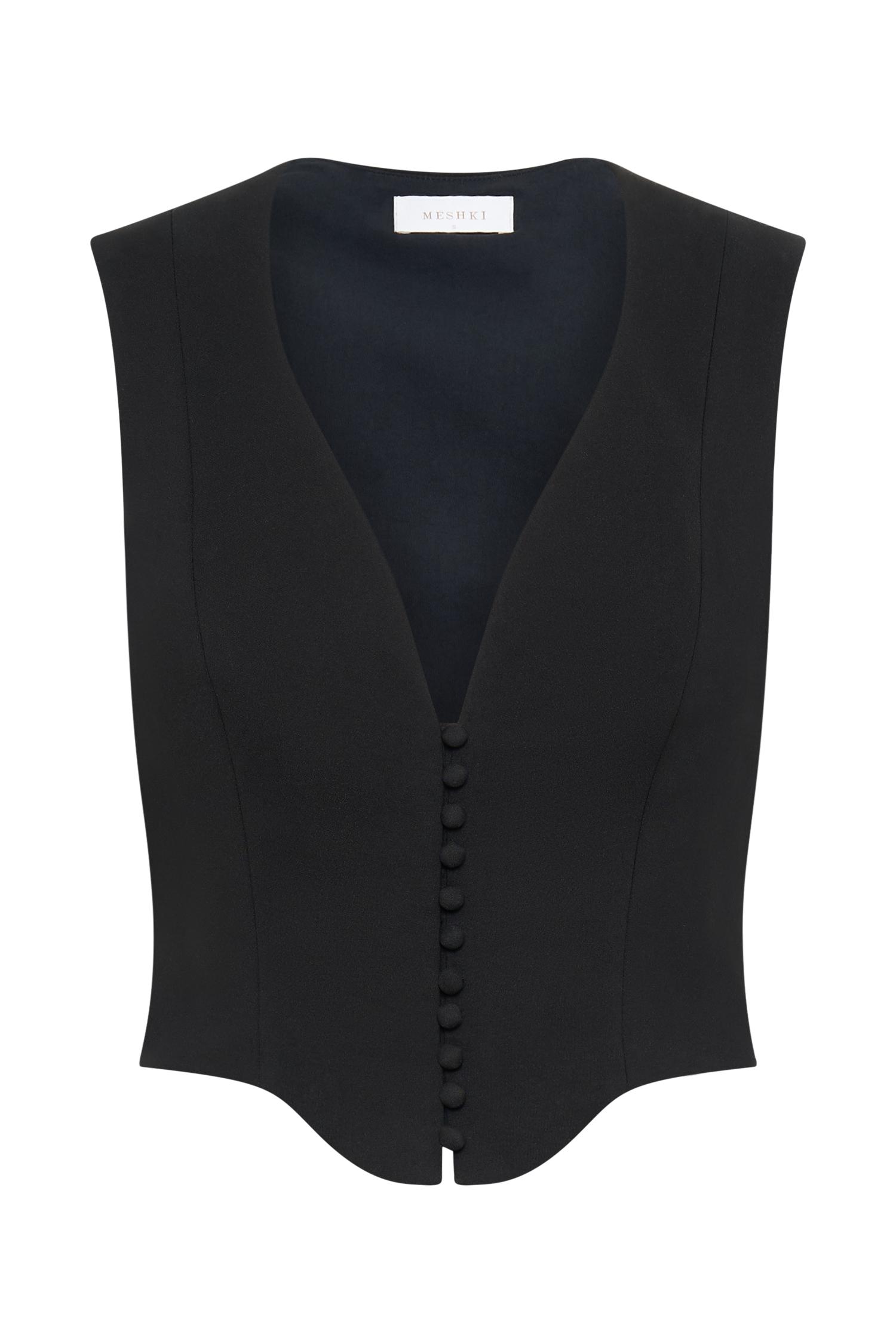 Keely Cotton Sleeveless Top - Black Product Image