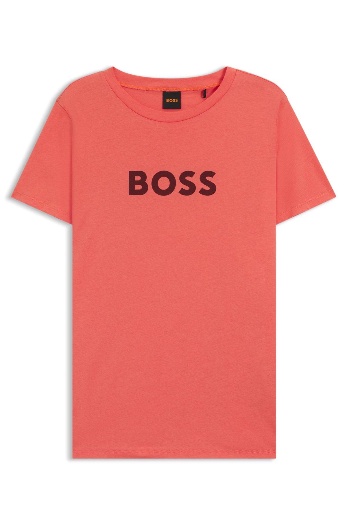 Cotton T-shirt with contrast logo stripe Product Image