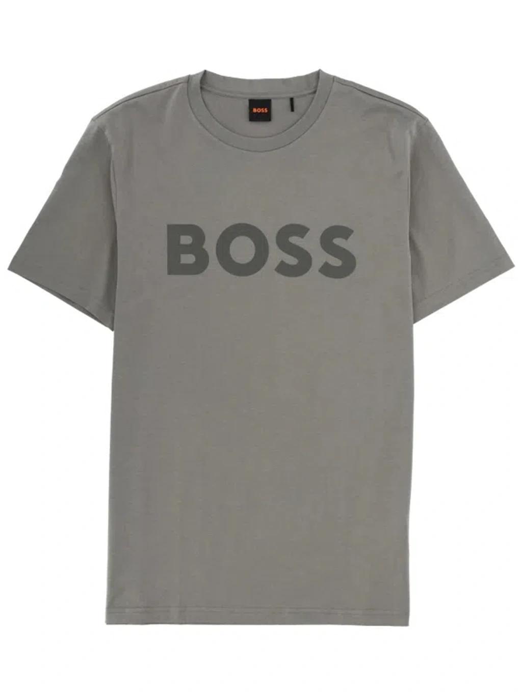 HUGO BOSS Logo T-shirt In Gray Product Image