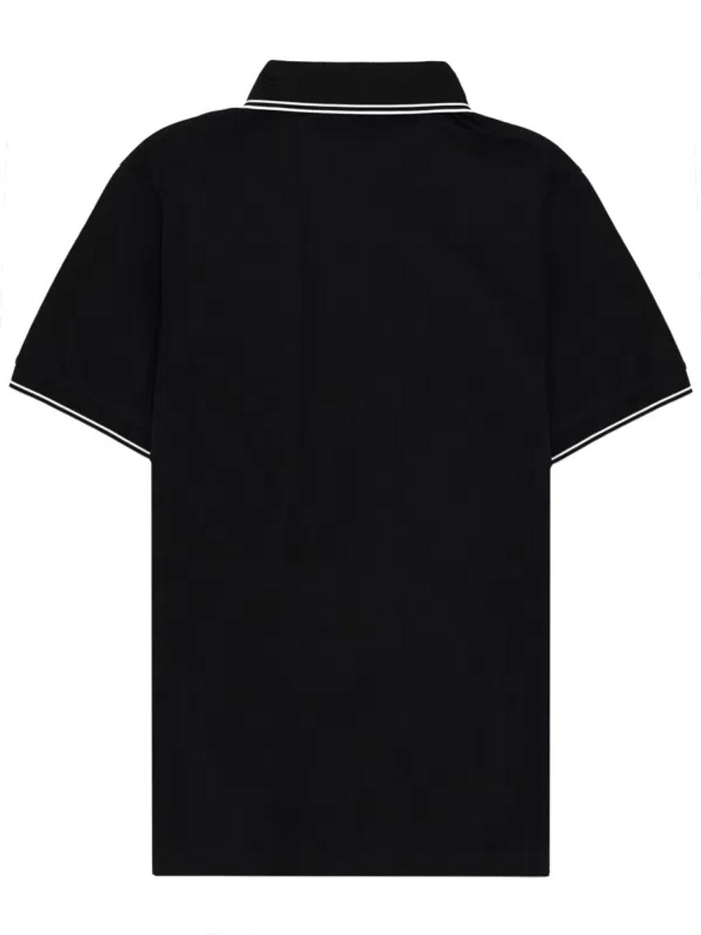 STONE ISLAND Mens Black Brand-patch Regular-fit Stretch-cotton Polo Shirt Xl Product Image