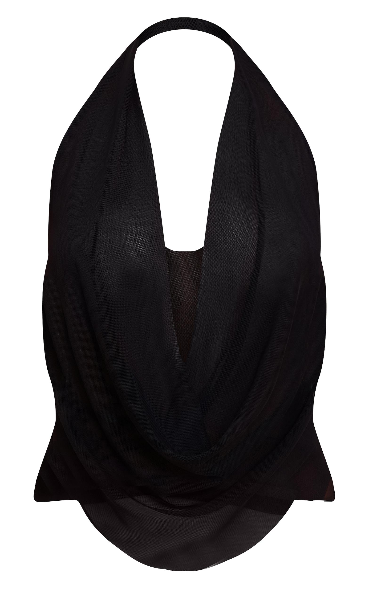 Black Mesh Halter Neck Top Product Image
