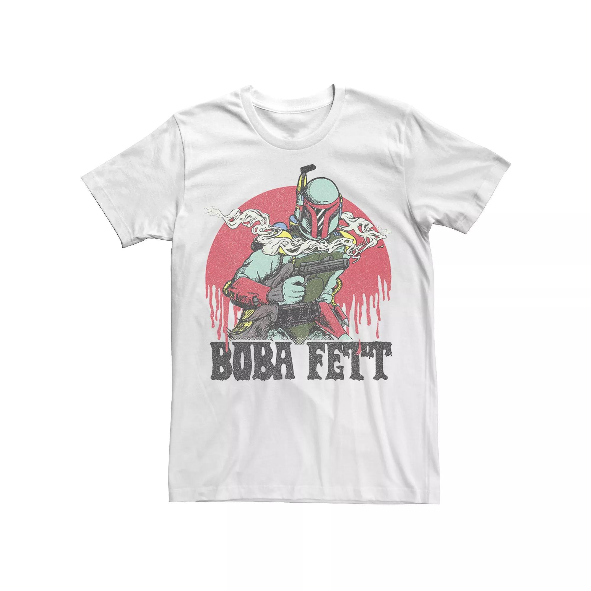 Men's Star Wars Boba Fett Melting Moon Tee, Size: Small, White Product Image