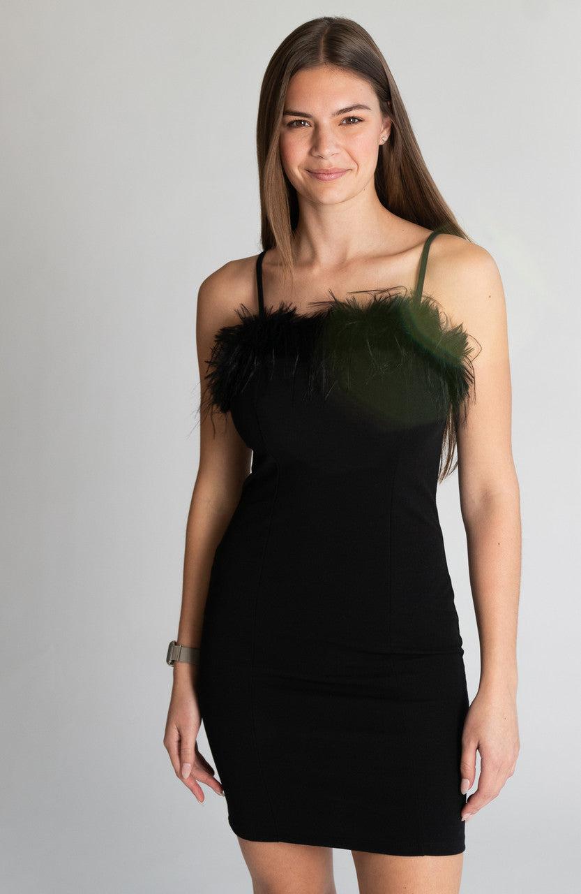 Feather Trim Cami Mini Dress Product Image