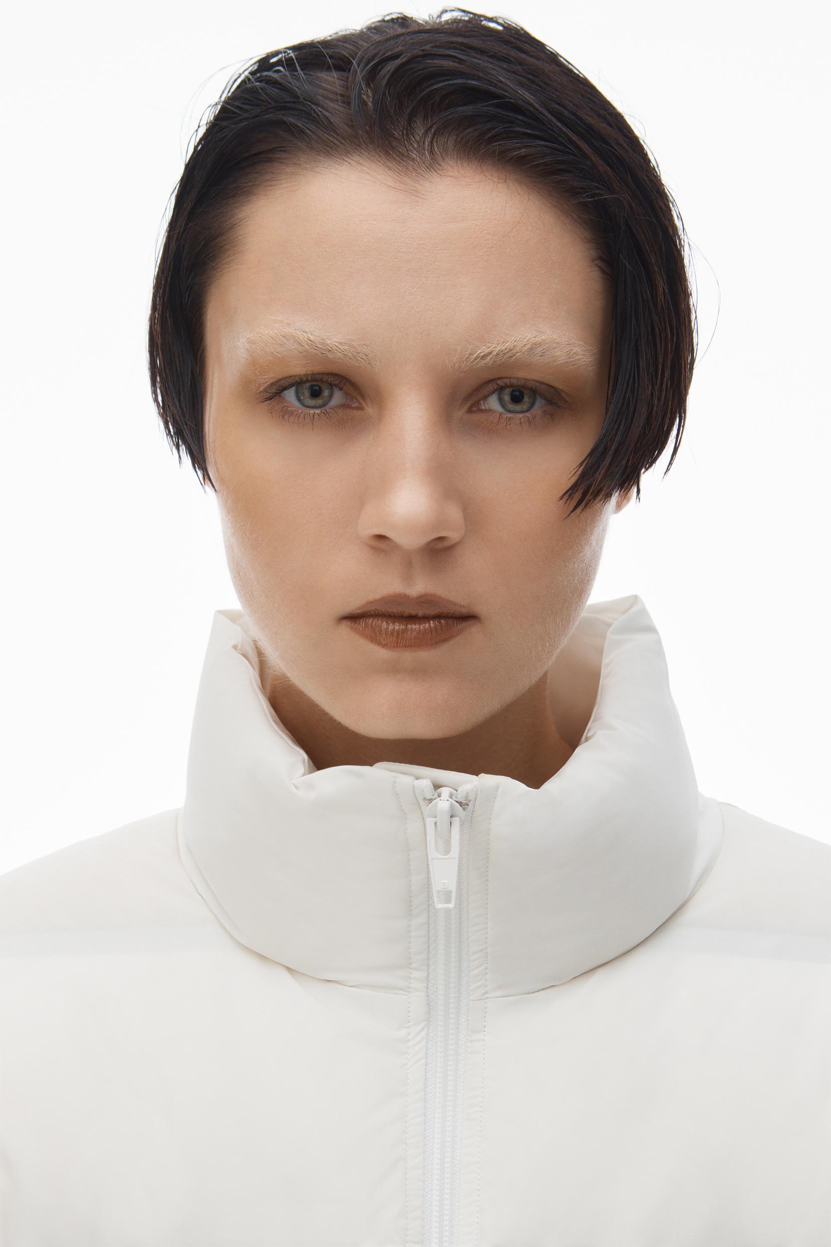 Cropped Puffer Coat With Reflective Logo Product Image