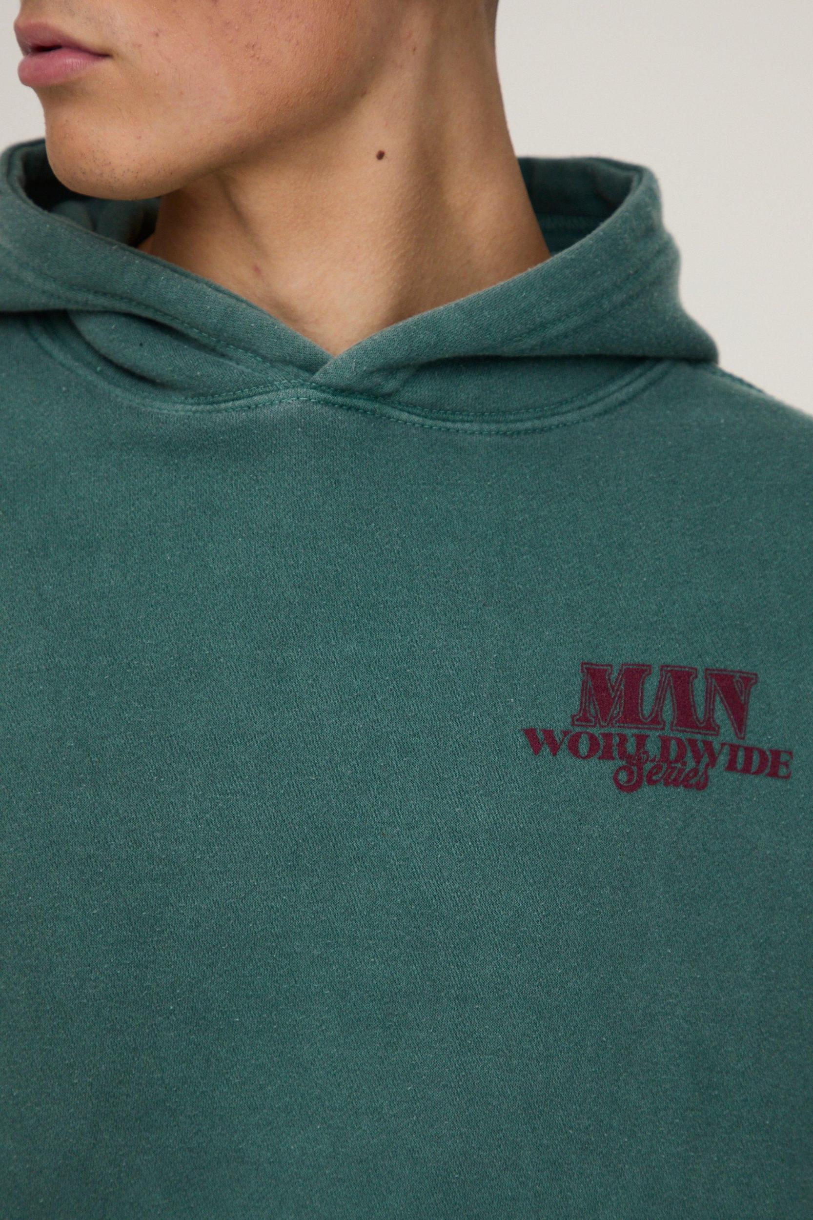 Oversized Official Car Graphic Washed Hoodie | boohooMAN USA Product Image