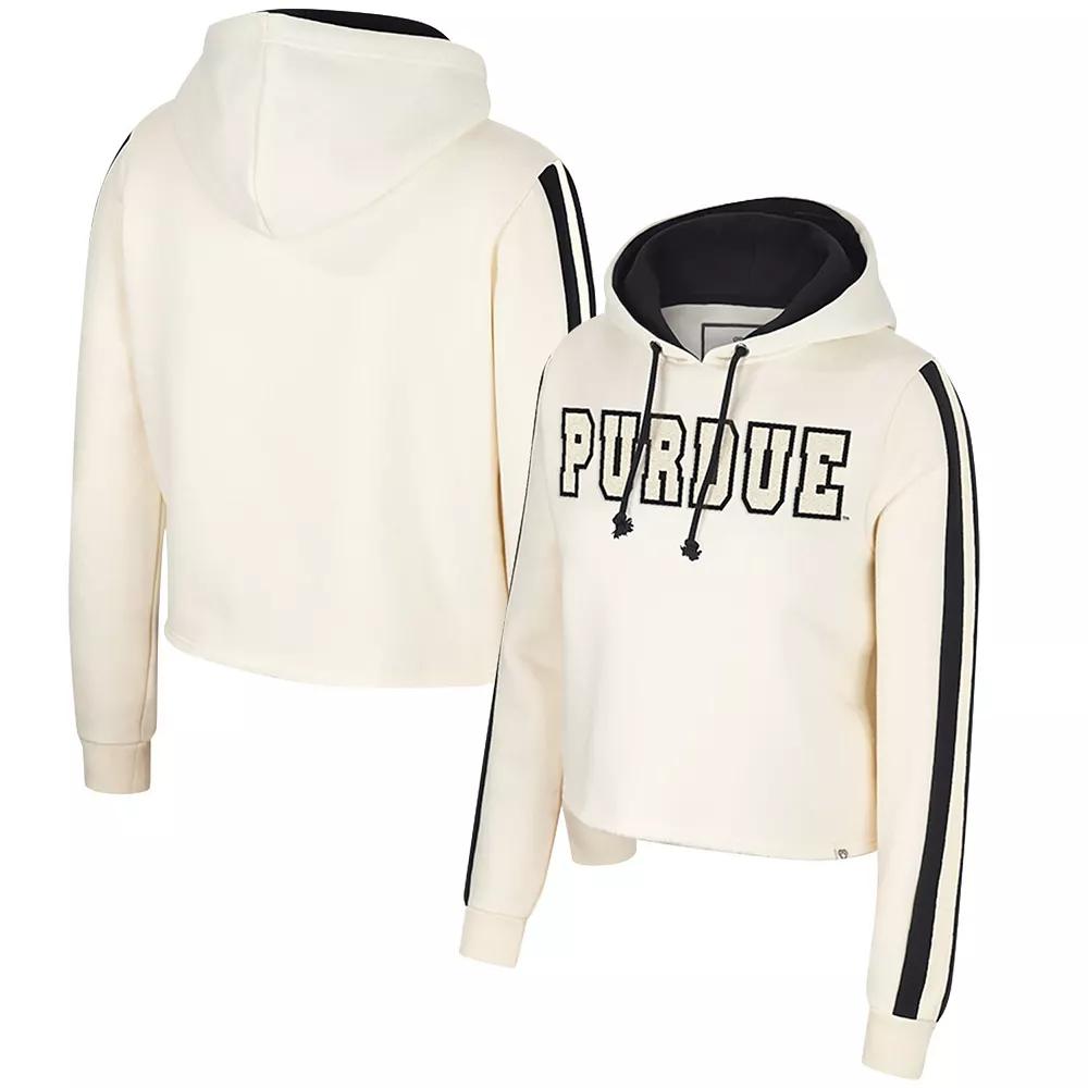 Women's Colosseum Cream Purdue Boilermakers Perfect Date Cropped Pullover Hoodie, Size: XXL, Beige Product Image
