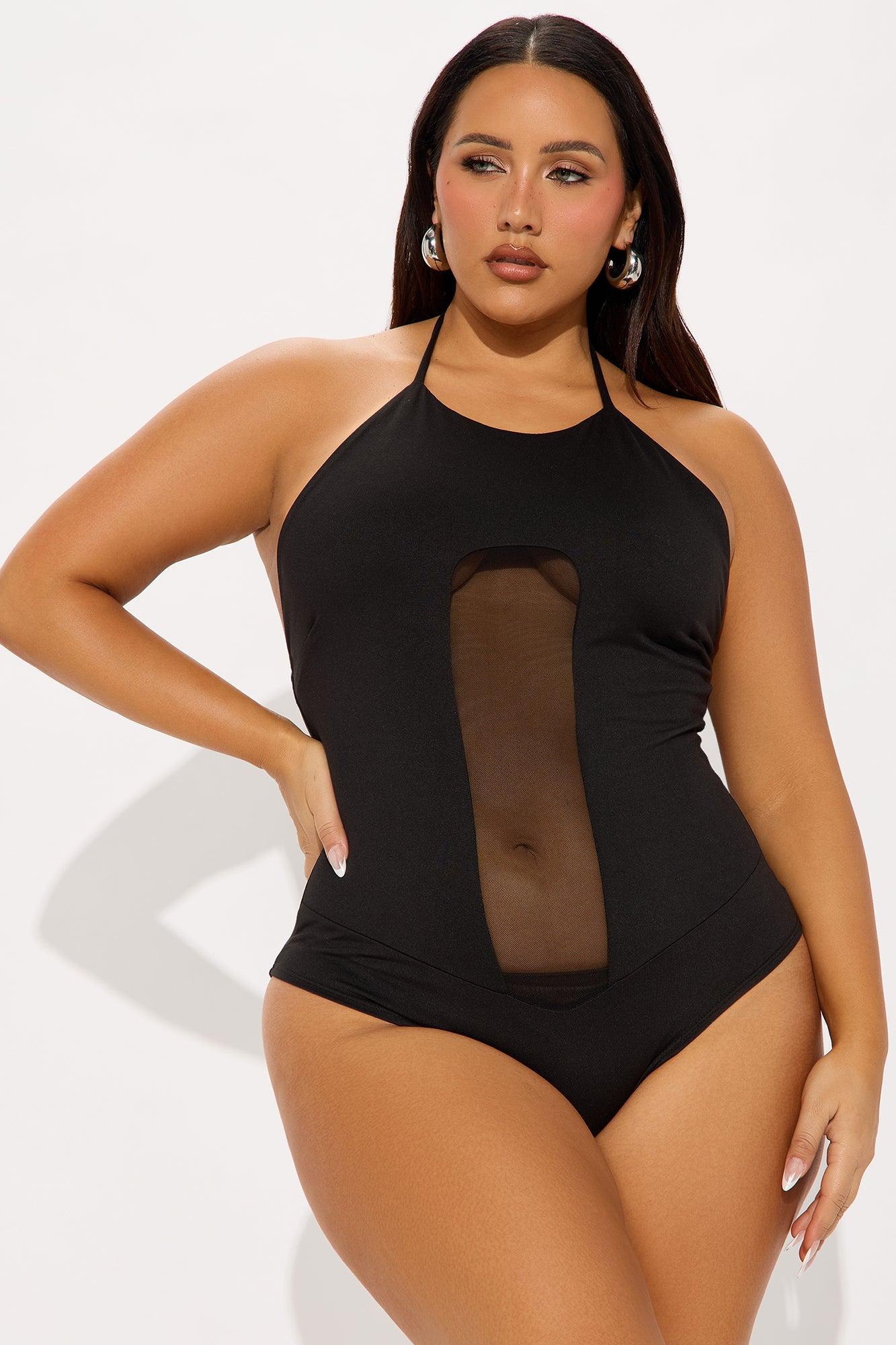 Late Night Tease Halter Bodysuit - Black Product Image