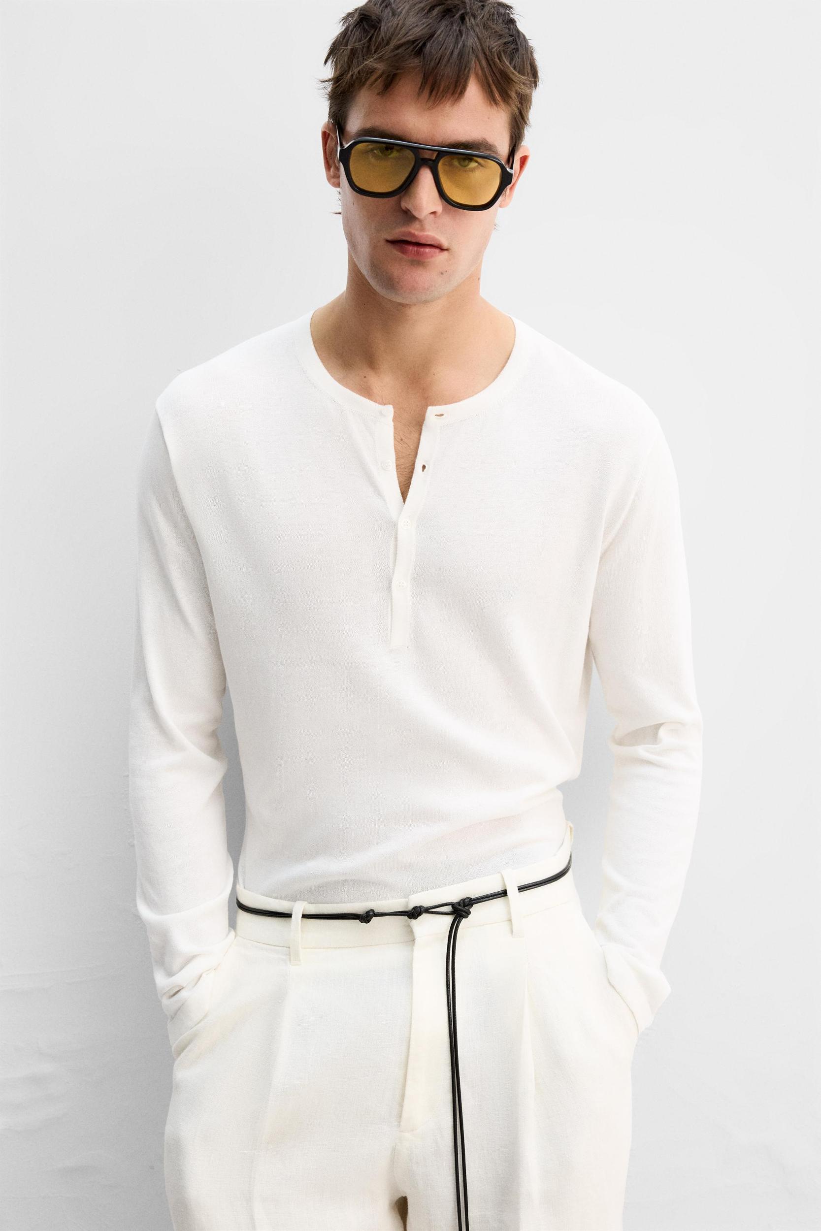 LIMITED EDITION KNIT BUTTON-NECK T-SHIRT Product Image