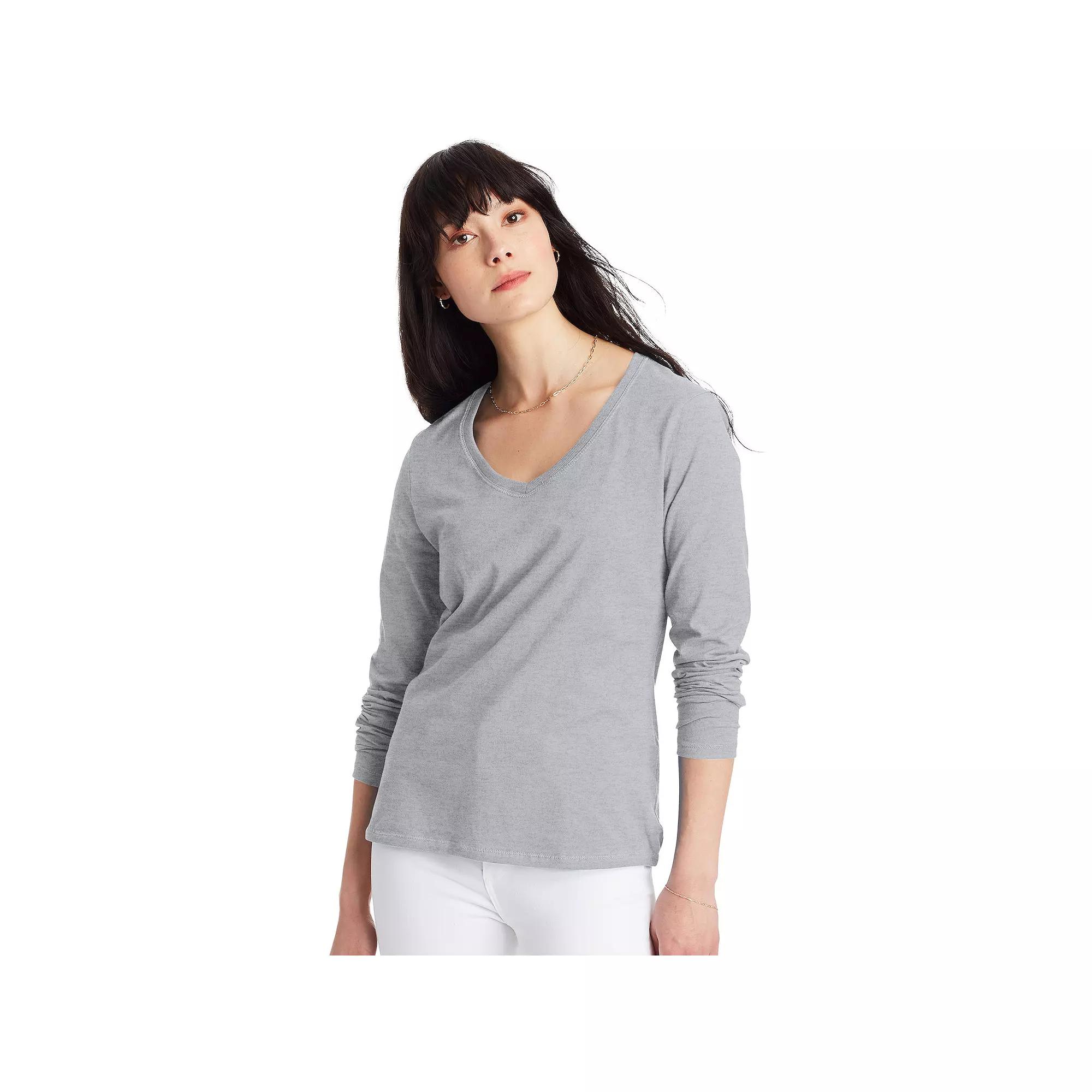 Women's Hanes® Originals Long Sleeve Tee,  Product Image