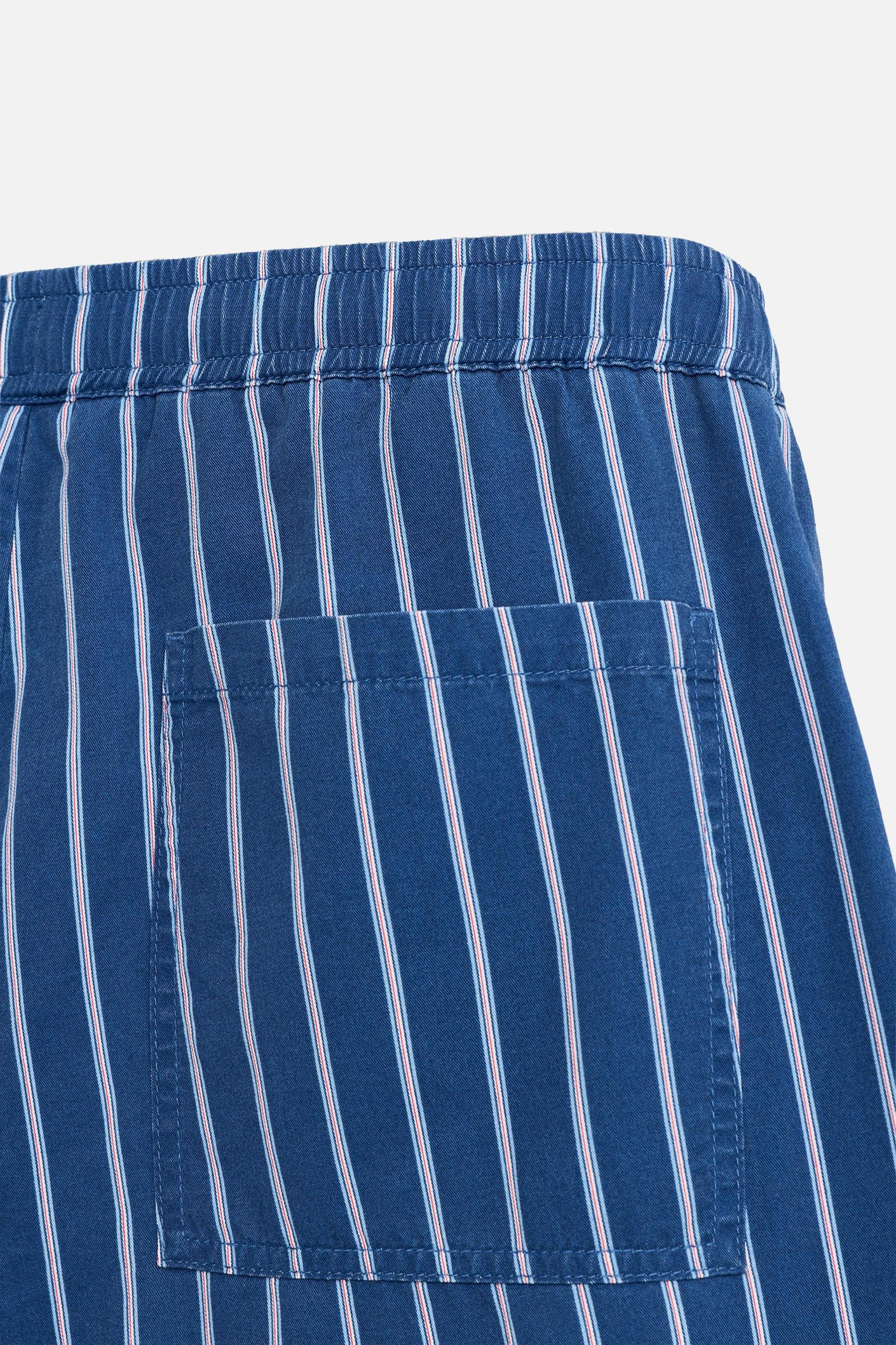 STRIPED RELAXED FIT PANTS Product Image