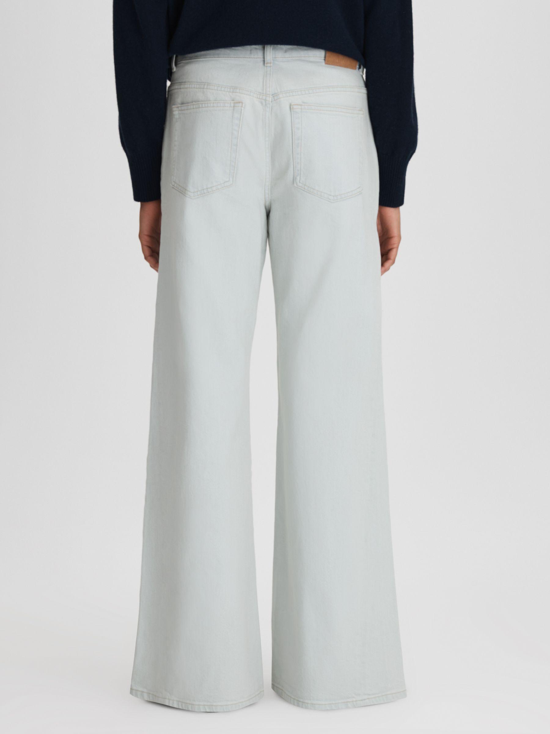 Flared Side Seam Jeans in Light Blue Product Image
