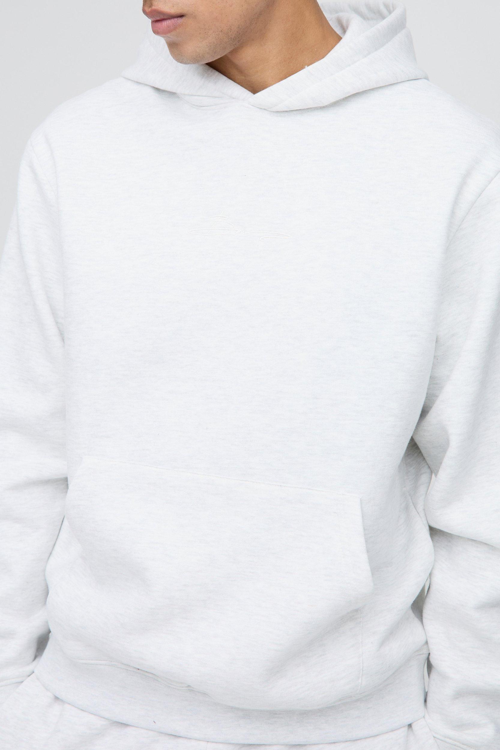 330GSM BM Signature Regular Fit Over The Head Hoodie | boohooMAN USA Product Image