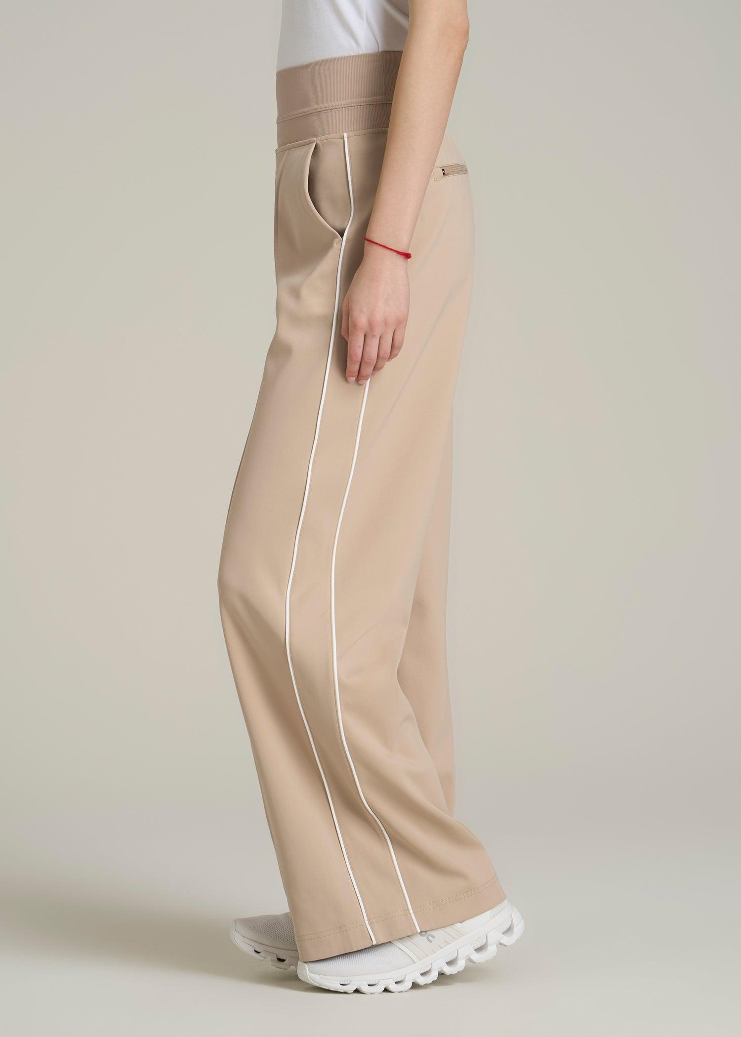 Track Pants with Piping for Tall Women in Clay Female Product Image