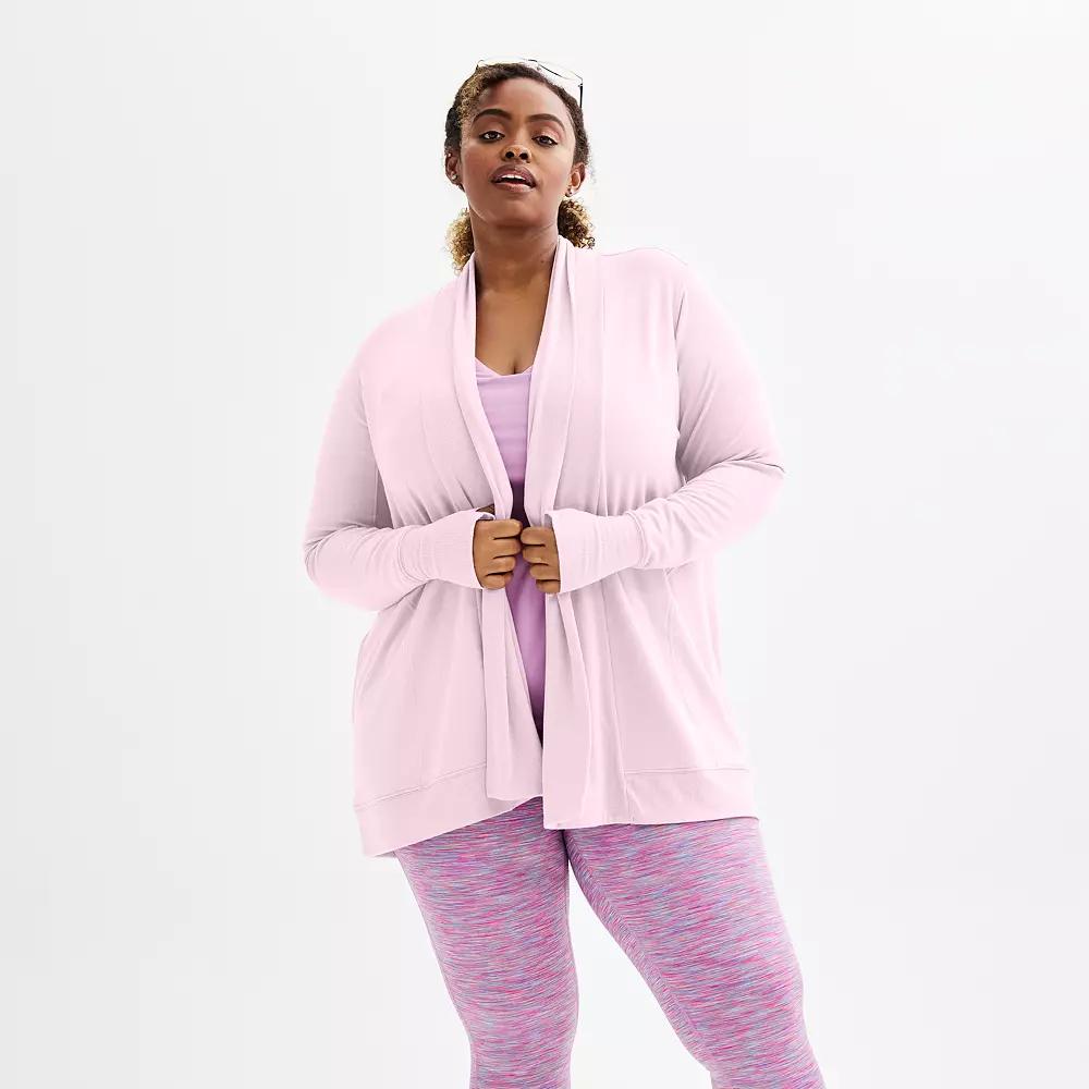 Plus Size Tek Gear French Terry Wrap Cardigan, Womens Product Image