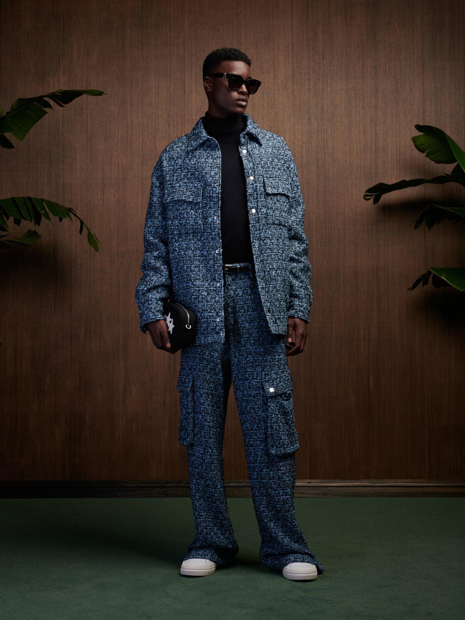 BOUCLE PADDED OVERSHIRT - Midnight Blue Product Image