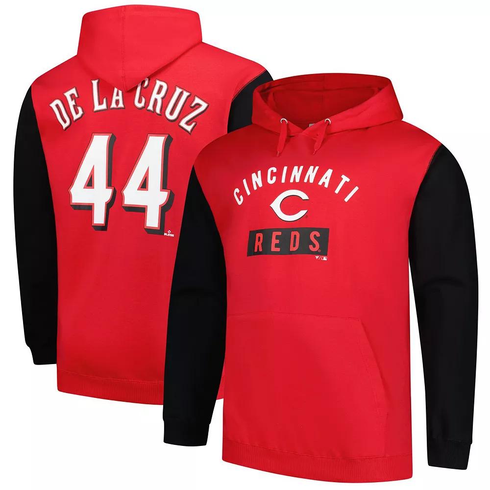Men's Profile Elly De La Cruz Red Cincinnati Reds Big & Tall Fleece Pullover Hoodie,  Product Image