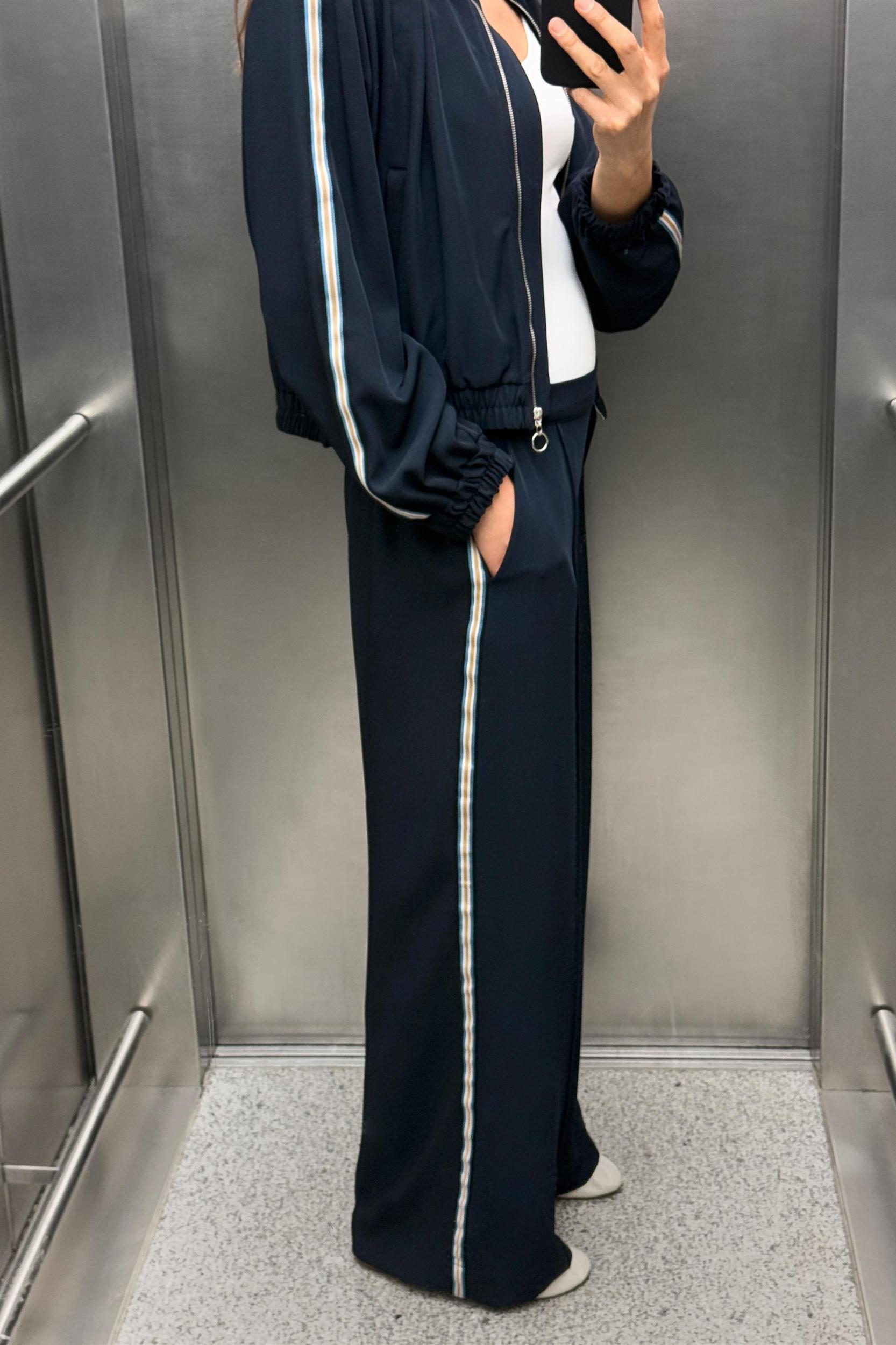SIDE STRIPE WIDE LEG PANTS Product Image