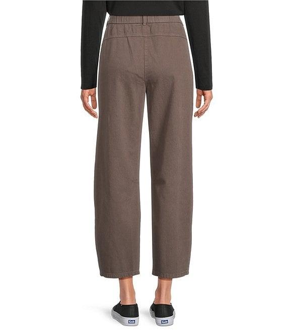 Eileen Fisher Petite Size Organic Cotton Mid Rise Ankle Barrel Pants Product Image