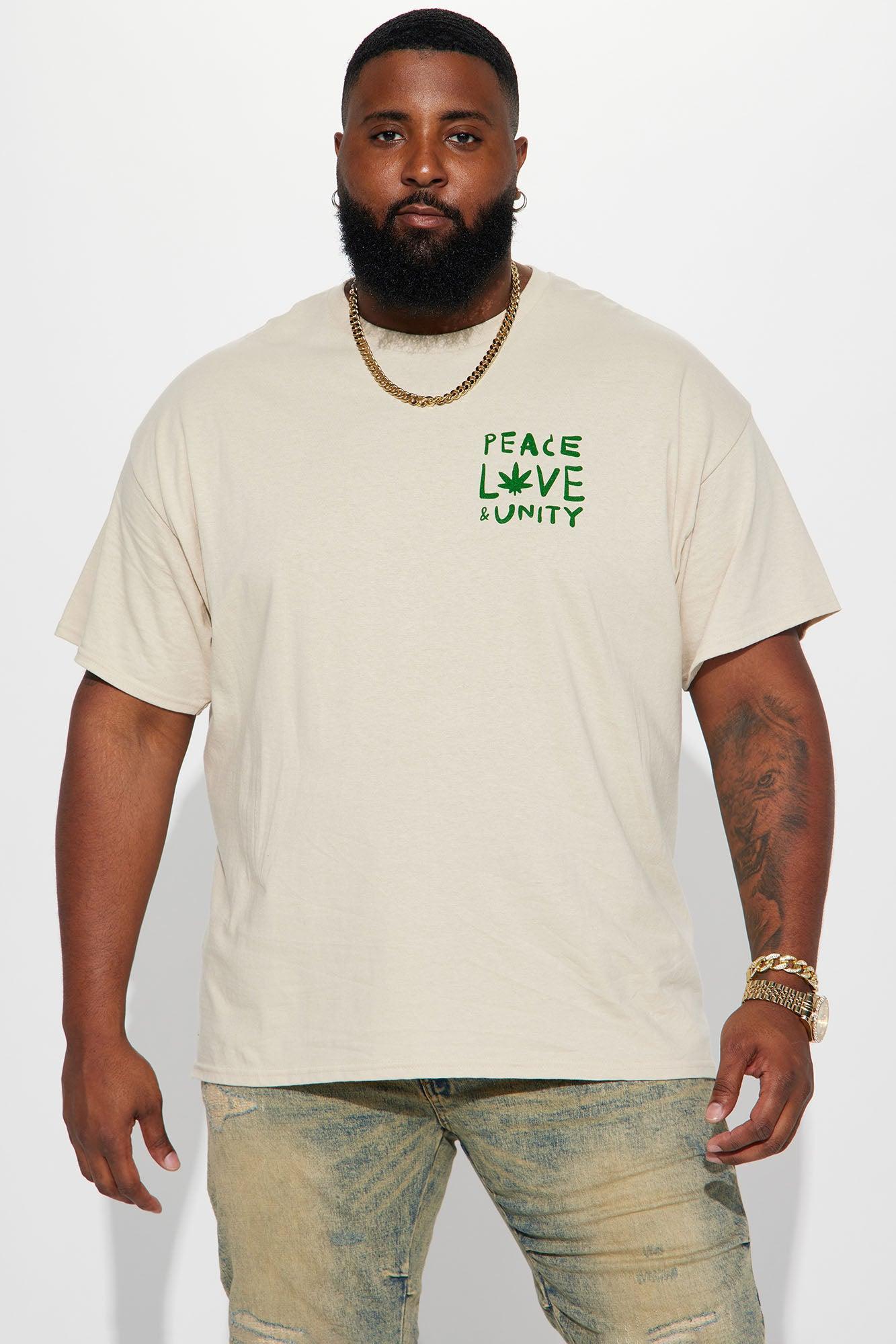 Peace Love And Unity Short Sleeve Tee - Taupe Product Image