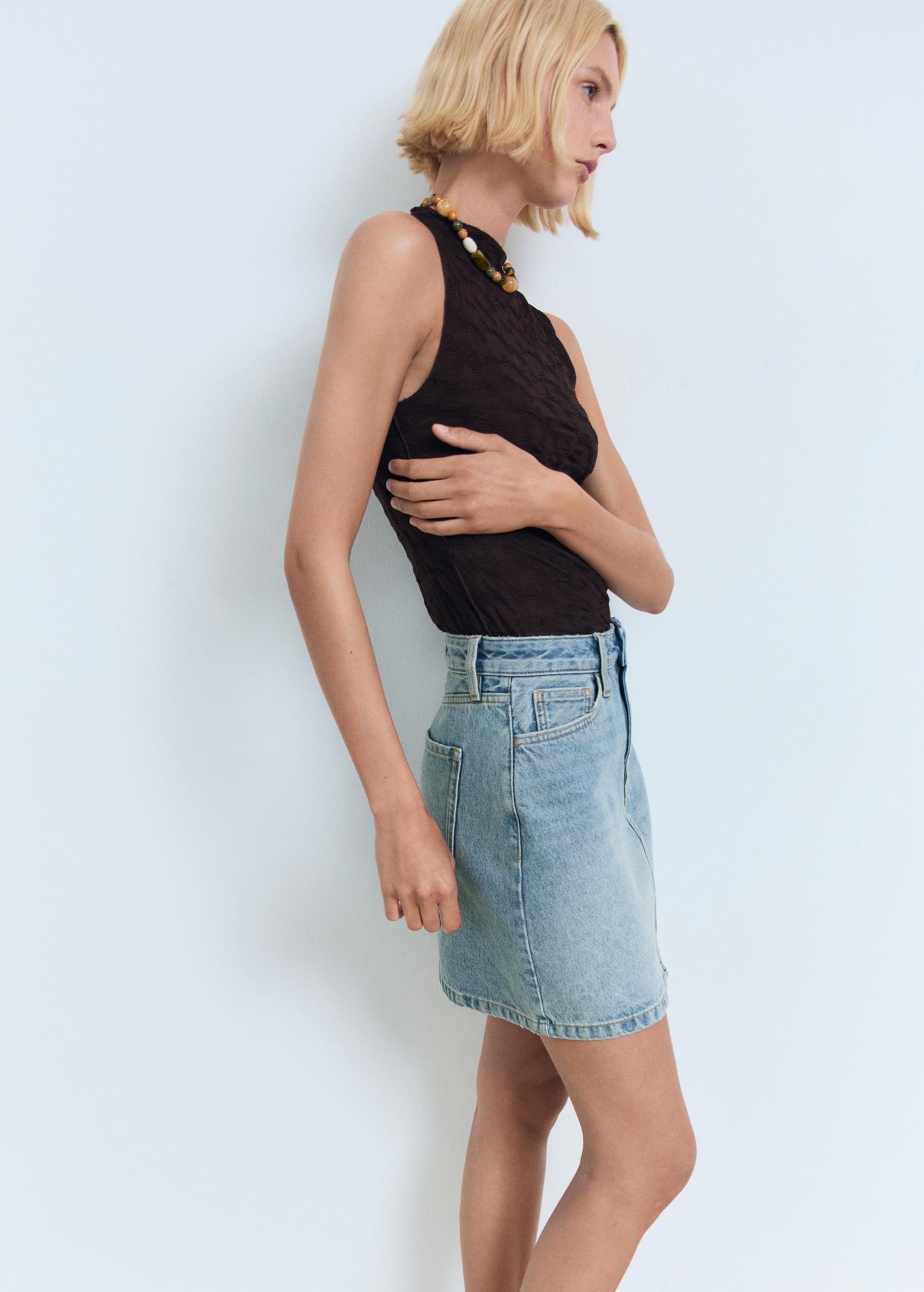 Denim short skirt - Women | MANGO USA Product Image