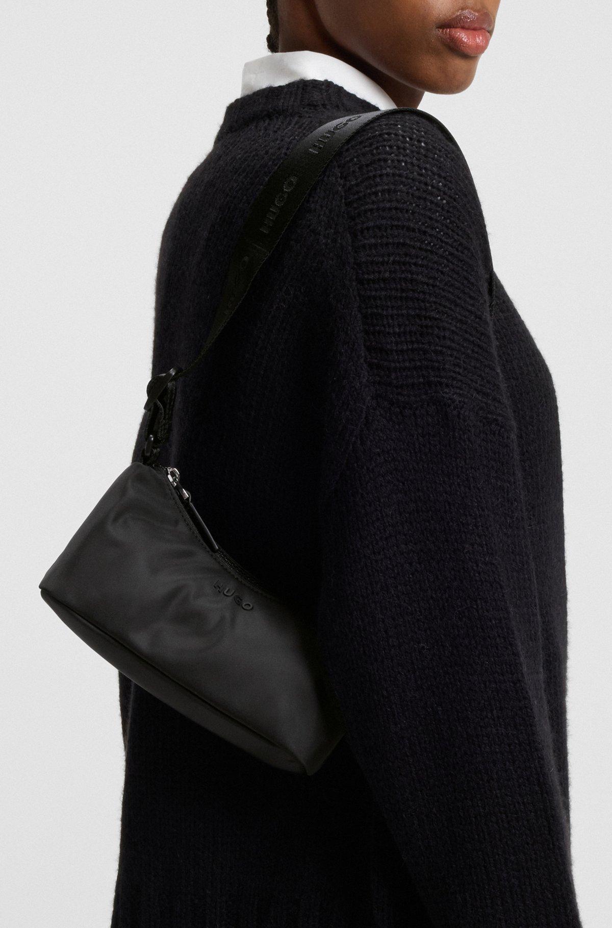 Small hobo bag with tonal rubberized logo Product Image