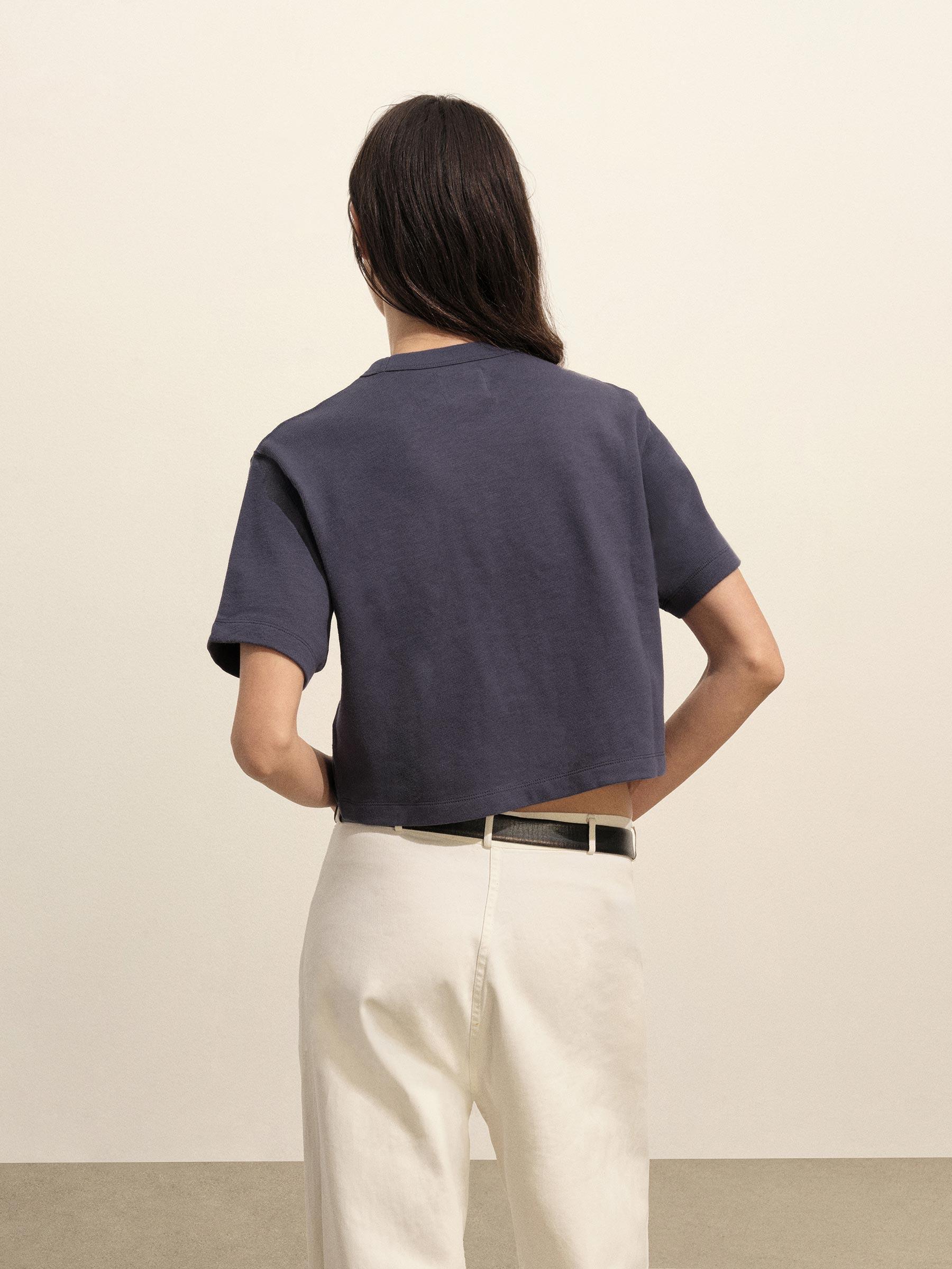 Washed Navy Field-Spec Boyfriend Crop Tee Product Image